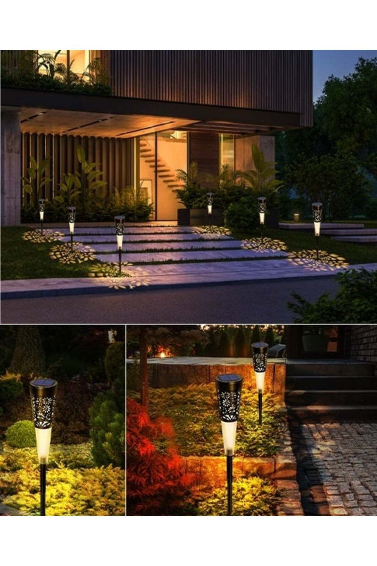 divendi-ro-6 x Decorative solar garden lamp, warm light, black 3