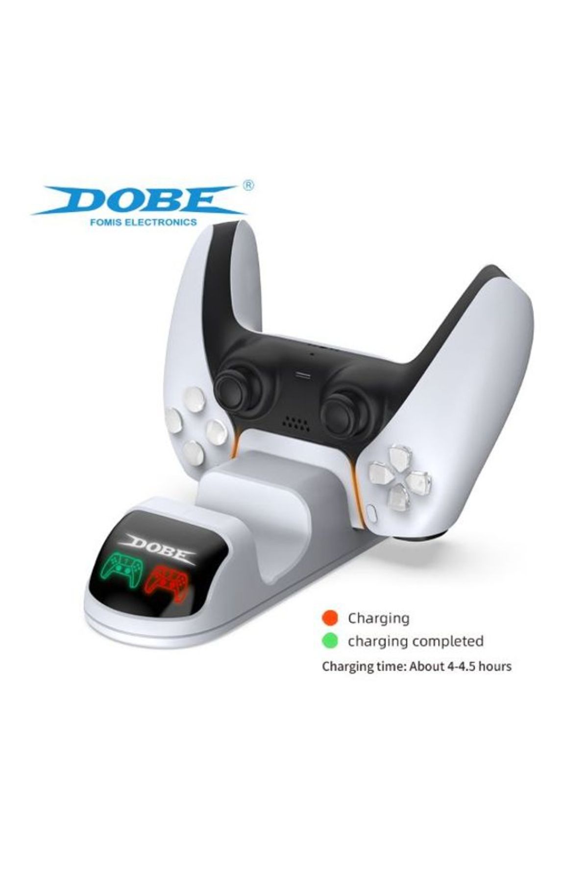 Dobe-Ps5 Controller Charging Station, Double Stand, Fast Charging, Charging Indicator, White 7