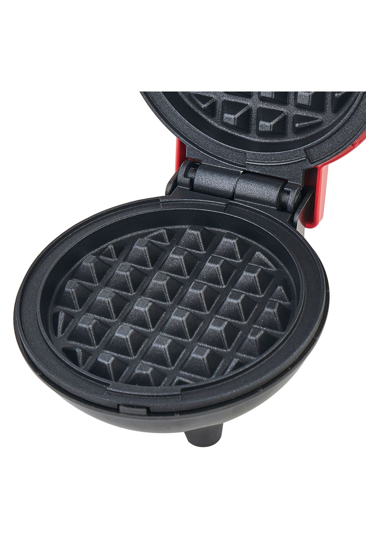 HALEY-® Mini Waffe Machine, 800W, Non-Stick Plates, Indicator Light, Compact Design, Red 5