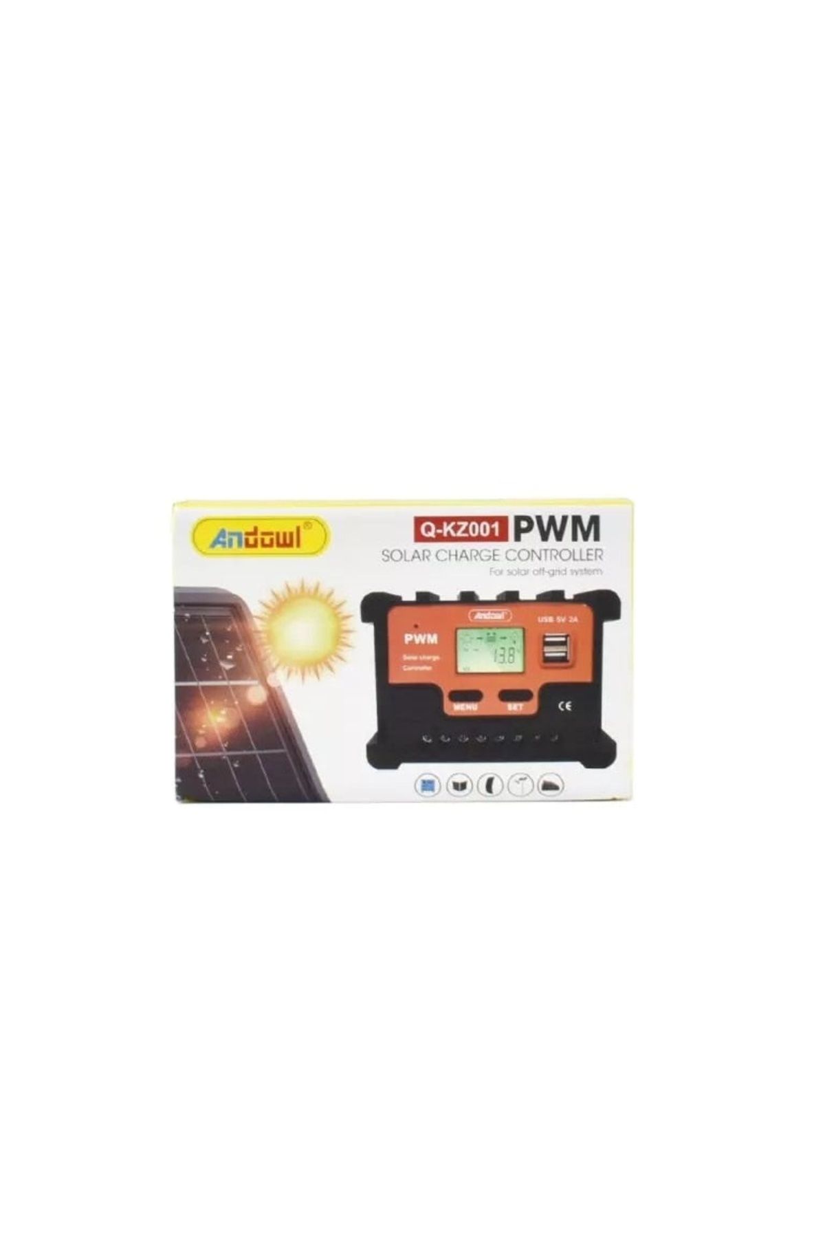 divendi-ro-10A solar charge controller with LCD display, solar panel controller, regulator - Black/Orange 2