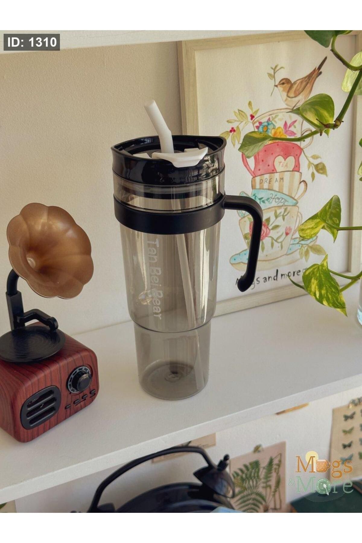 İNTER LİFE-Motivational Water Bottle with Handle and Straw Suitable for Daily Use Bpa-Free Water Bottle Suitable for Detox 1.2 ml 6