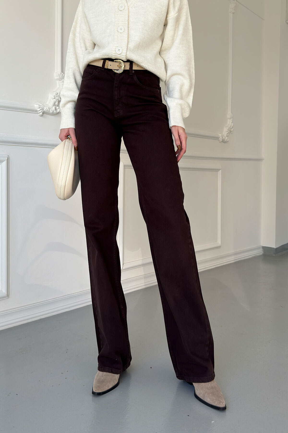 MAGARDE Pantaloni Originali Cu Picior Tub - Maro Femeie - 38