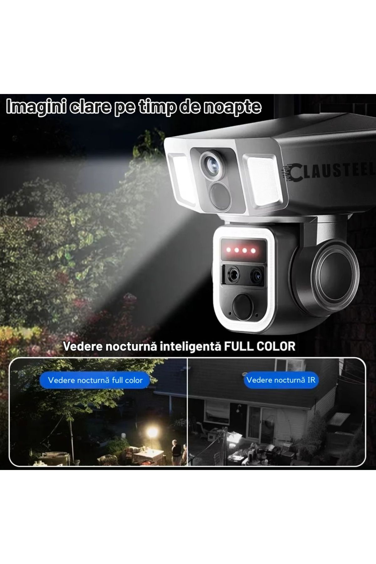 CLAUSTEEL-Cameră de supraveghere profesională 3 în 1 cu panouri solare, conexiune duală WiFi și 4G 8