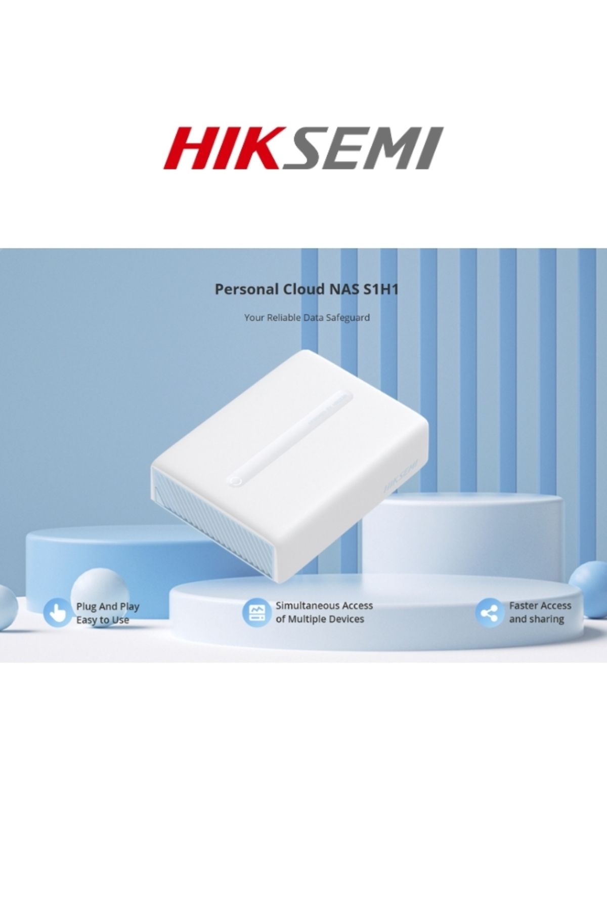 Hiksemi-خوادم التخزين السحابي الشخصي S1H1 للتخزين المتصل بالشبكة (NAS) USB 3.0 (بدون قرص) 3