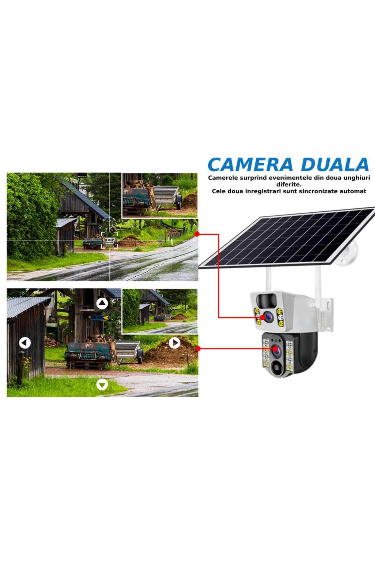 CLAUSTEEL-M119 2in1 Surveillance Camera with 20W Solar Panel , 4MP, 12000mah,4G 6