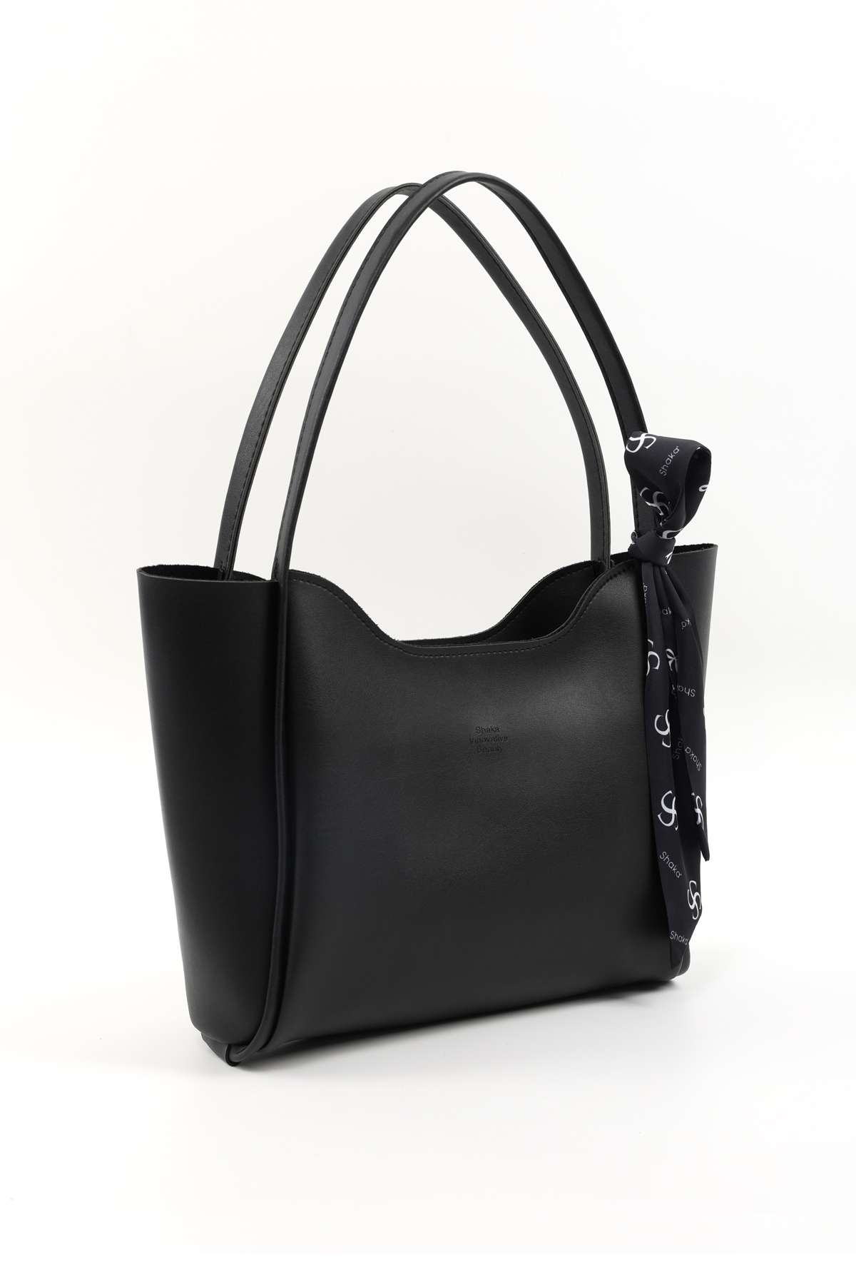 Shaka Siyah SHK240 Suni Deri Fermuarlı Tek Bölmeli Fular Hediyeli El,Kol ve Omuz Çantası fotoğrafı 2 (önizleme)