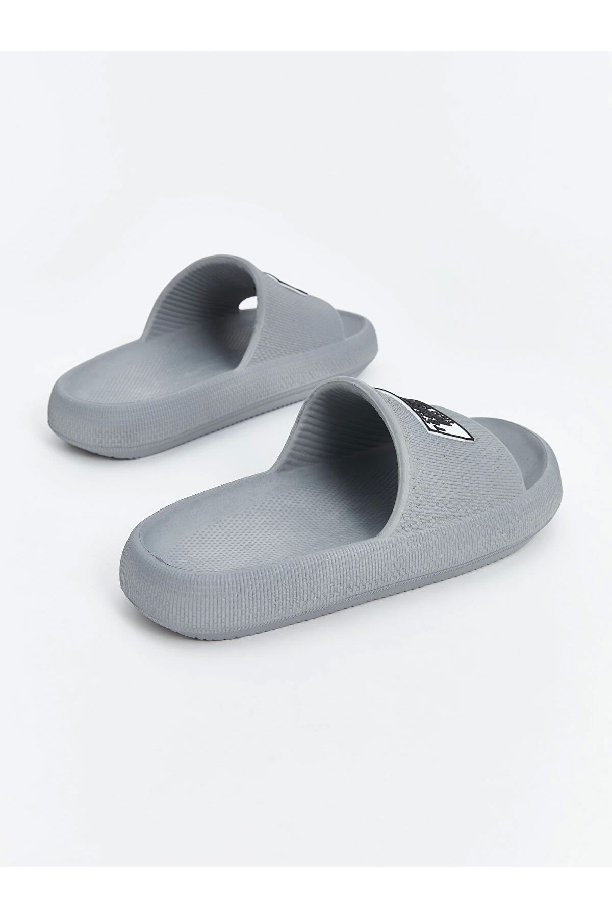 LC Waikiki-Lcw Steps Gray Single Stripe Printed Men's Slippers 5
