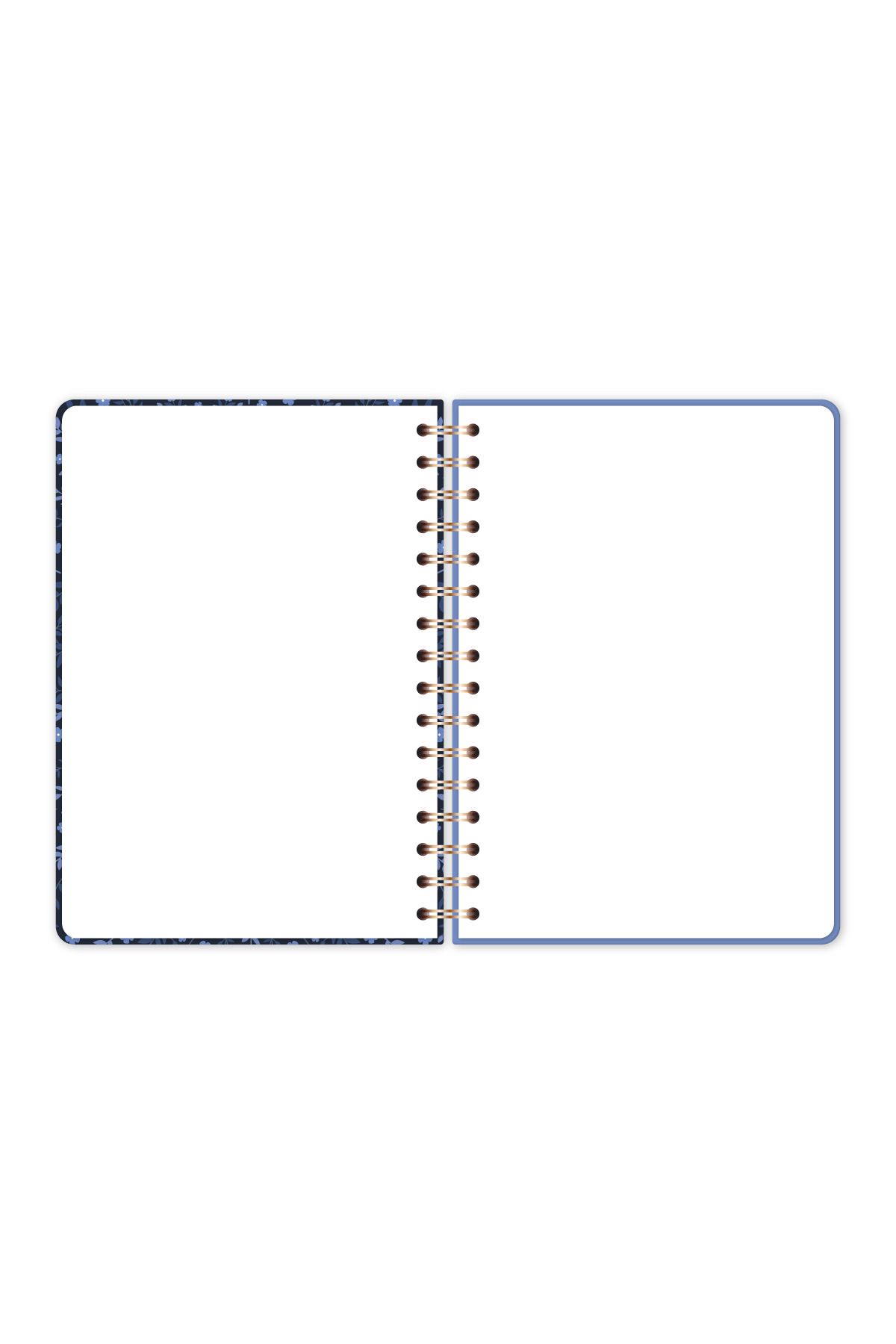 PAPERORA-A5 Spiral Hard Cover Elastic Plain - Unlined Notepad Butterfly 8