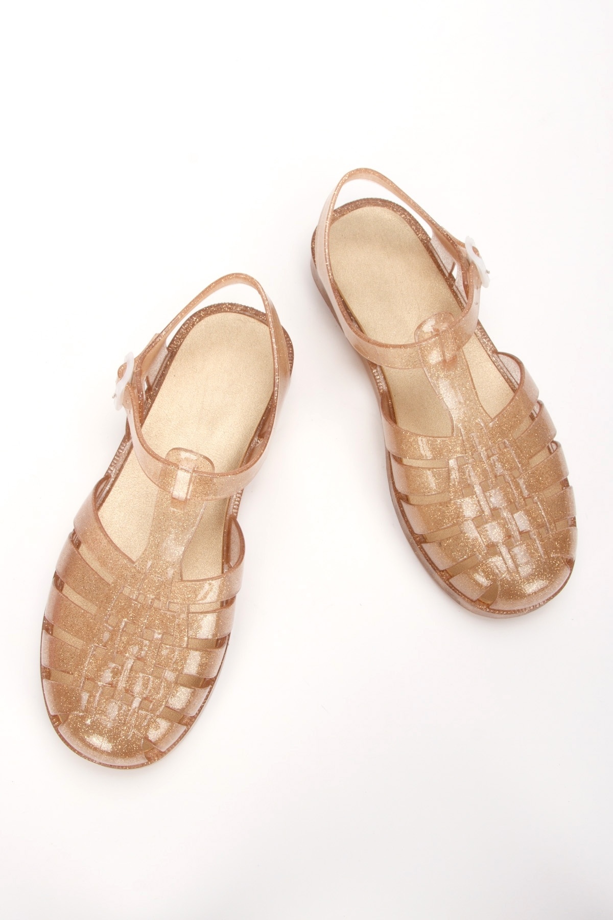 OZYO-Medussa Open Coffee Sandals with Glitter 2