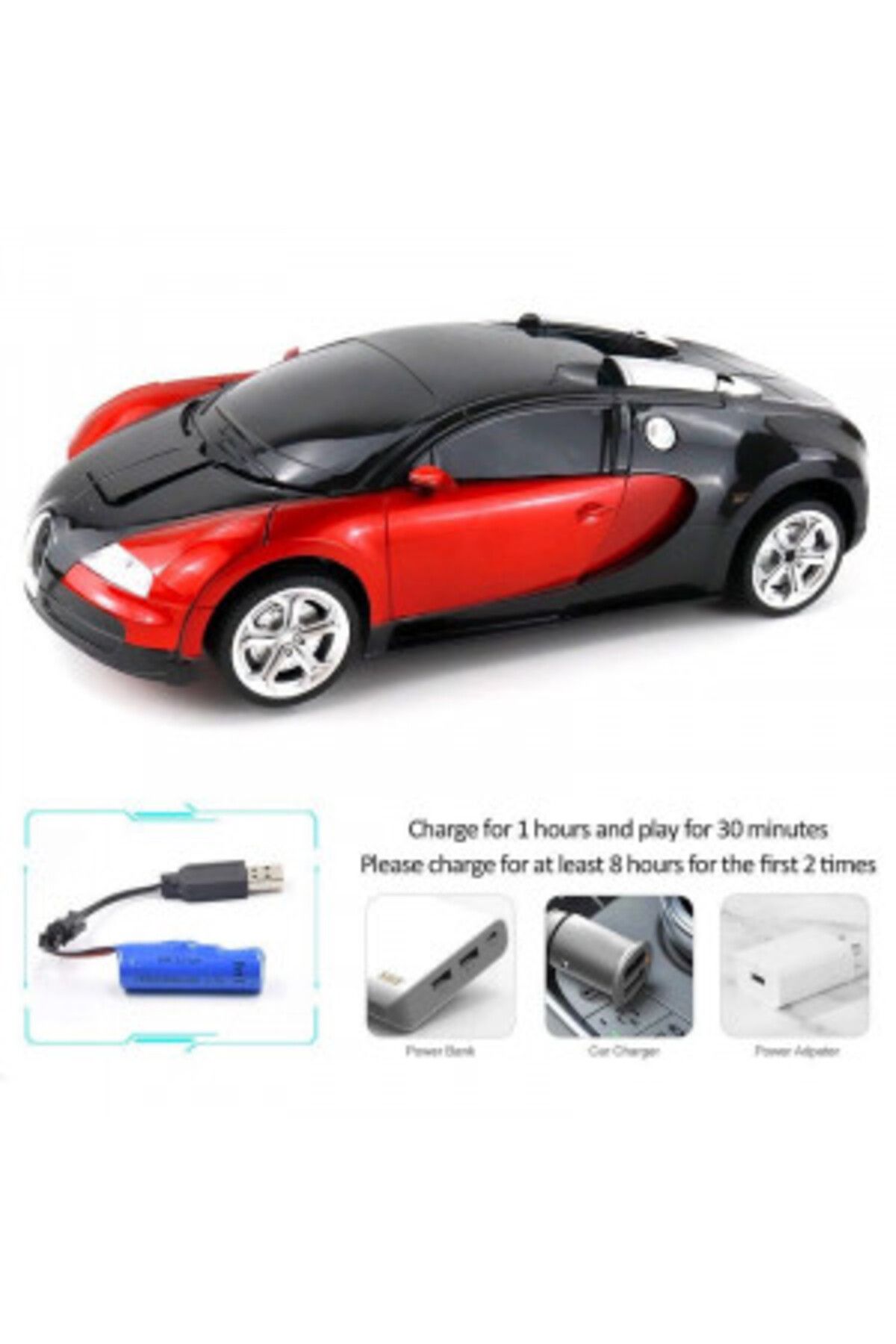 Blusmart-Transformer Toy 2-in-1, car and robot, remote controlled, 30 cm, red 7