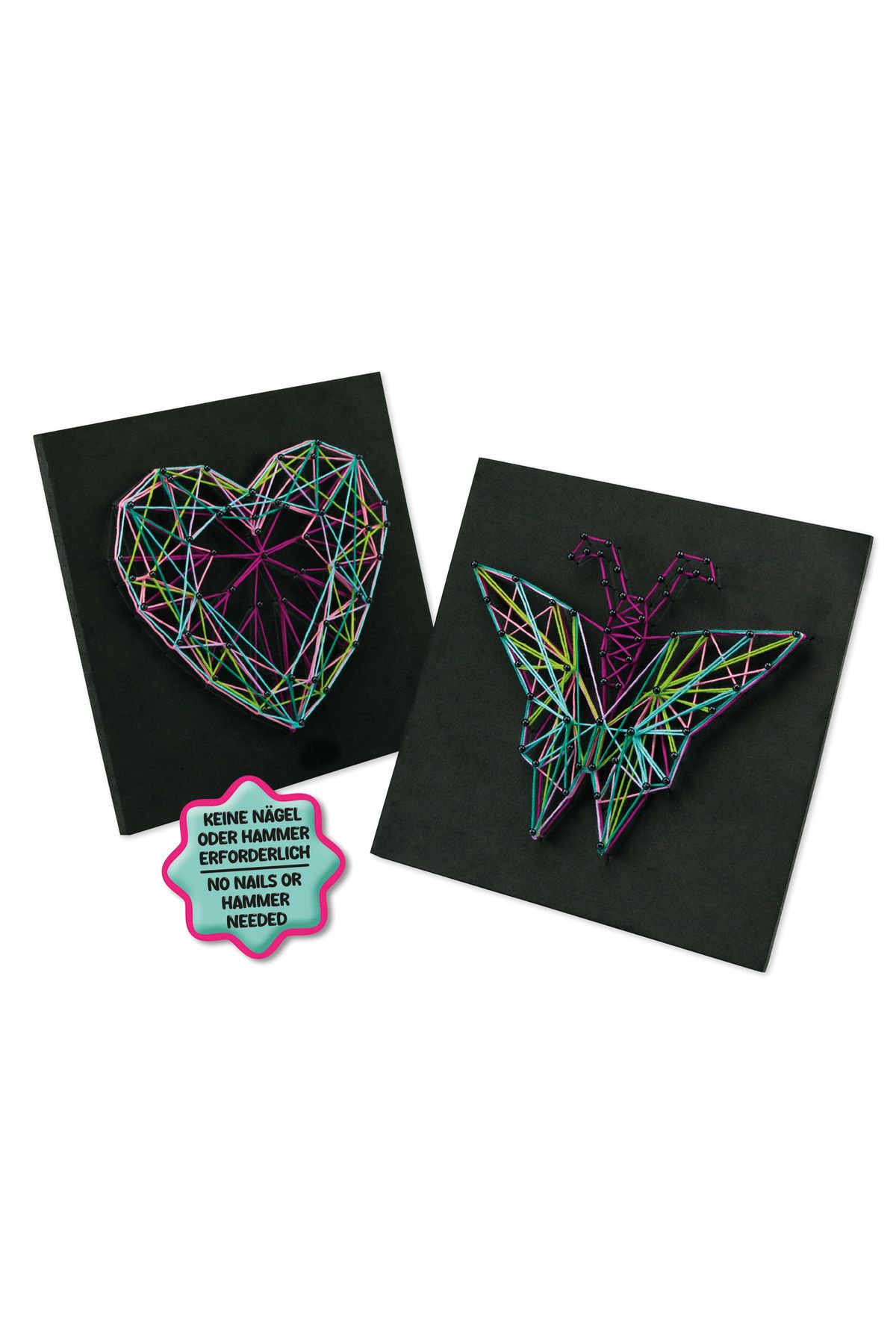 LENA-Lena string art set, butterfly and heart, 8 years+ 2