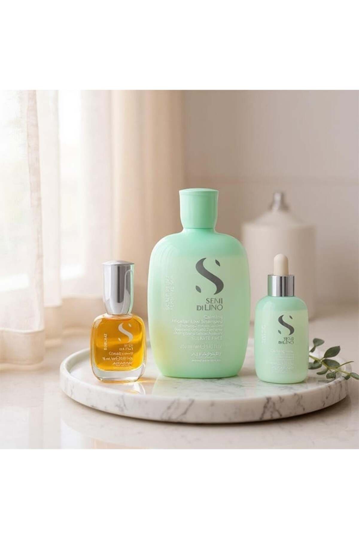 Alfaparf Milano-Set Scalp Sensibil Alfaparf Milano Șampon Calmant 250ml + Tonic Calmant 125 ml + Ulei Cristalli 15ml 2