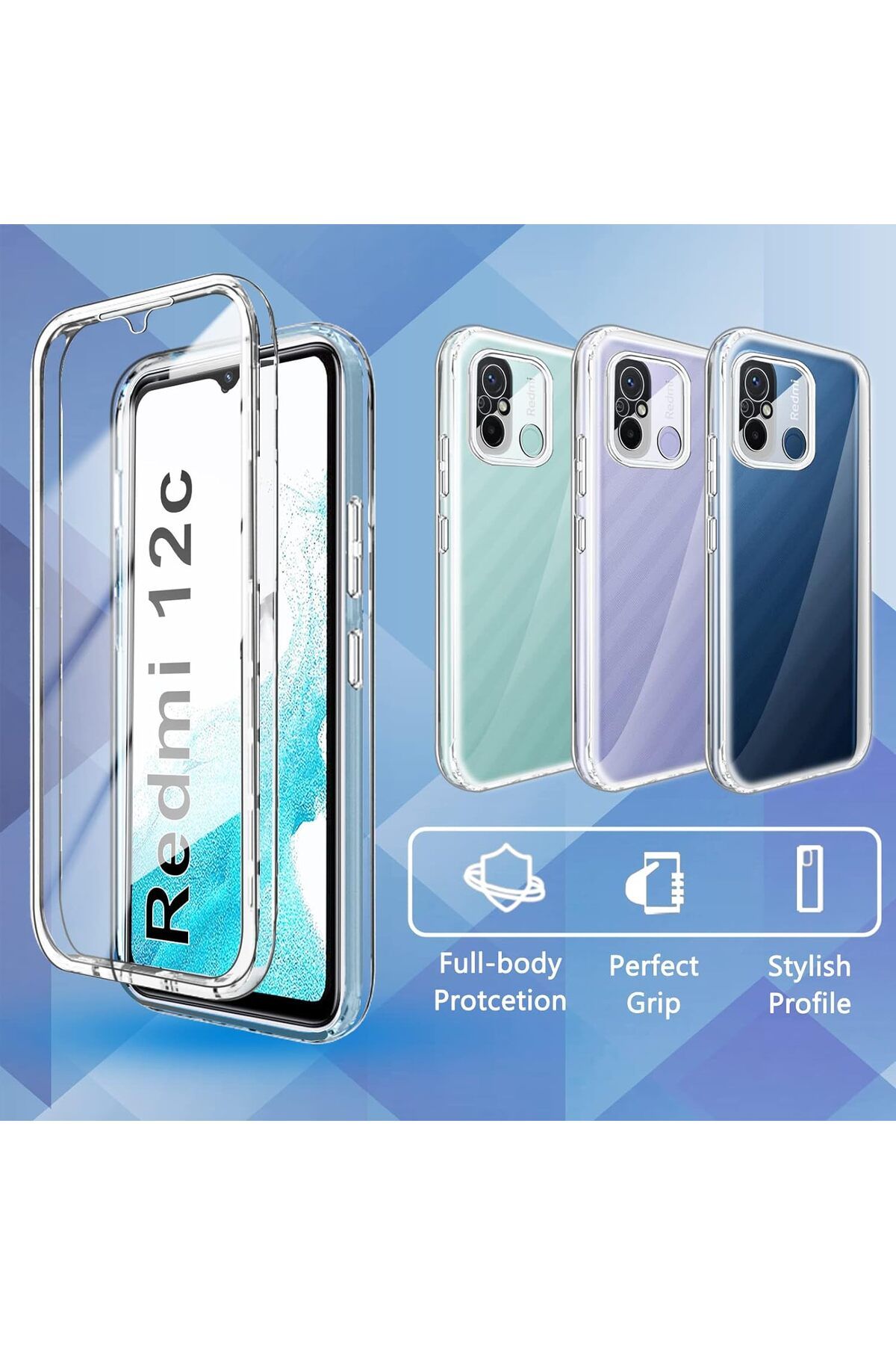 ALC MOBILE-Cover 360 Xiaomi Redmi 12C - V2 Transparent front and back 5
