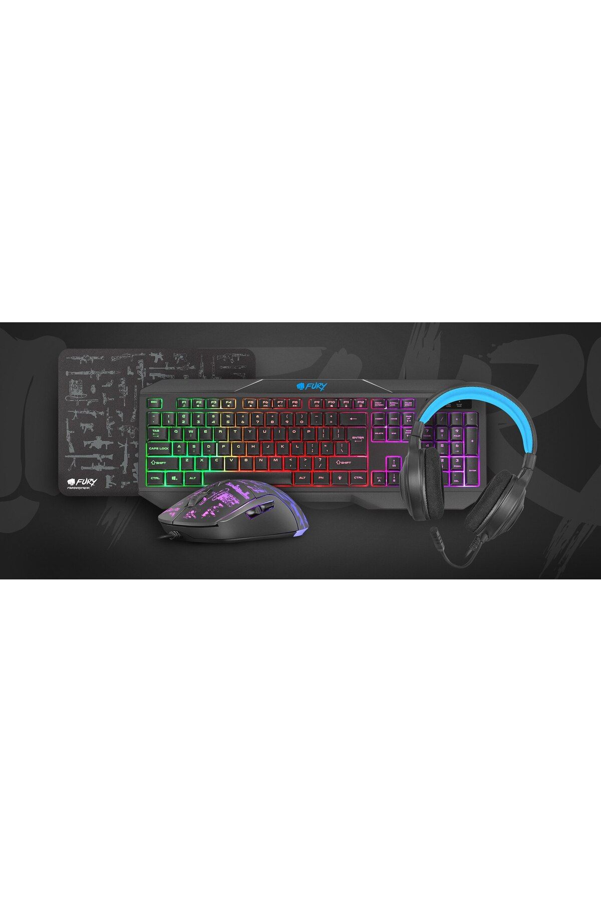Bloom-Fury NFU-1677 Gaming Keyboard and Mouse Set, Black 6