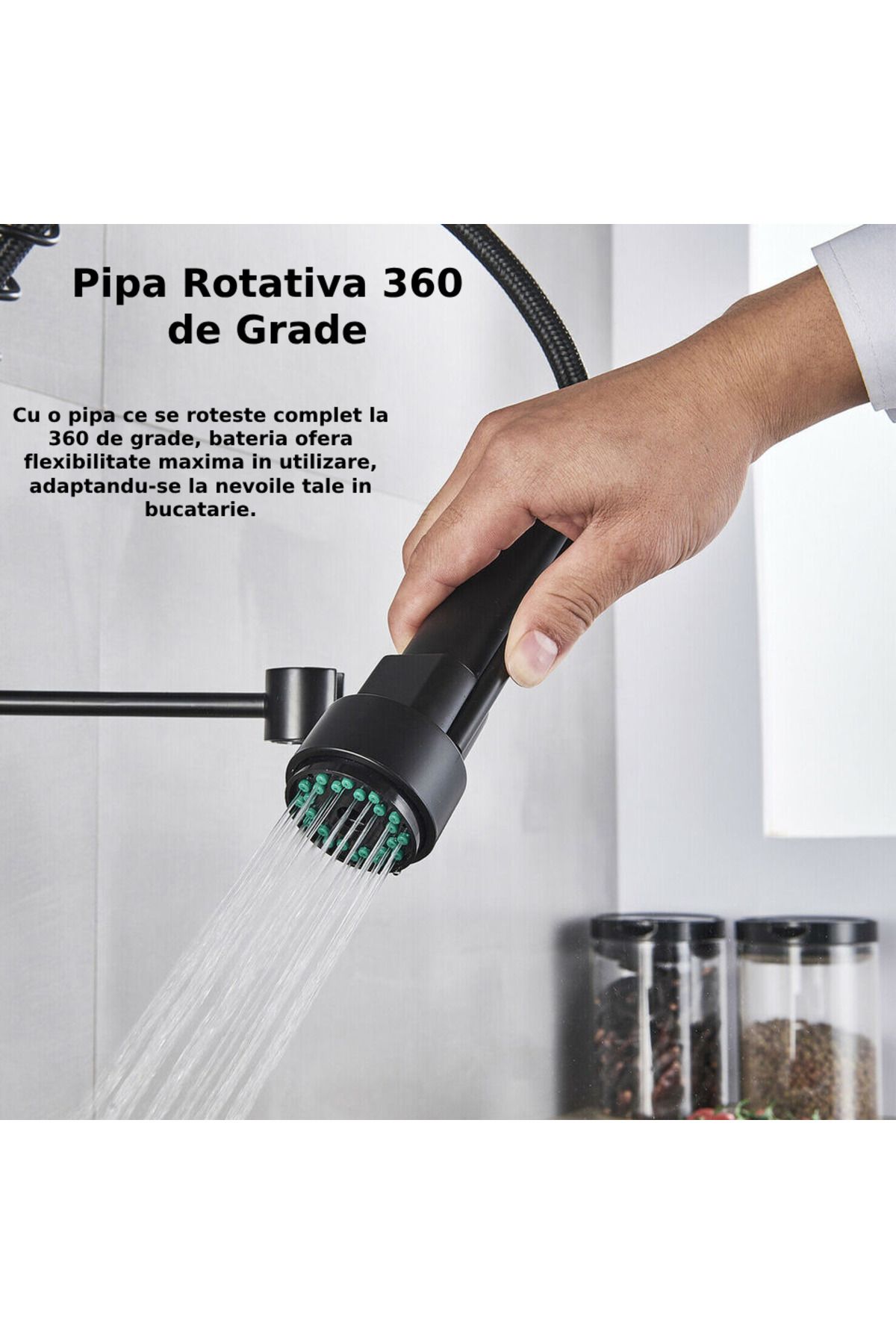 CLAUSTEEL-Baterie sanitară profesională pentru bucătărie, duș flexibil, robinet rotativ la 360 de grade 4