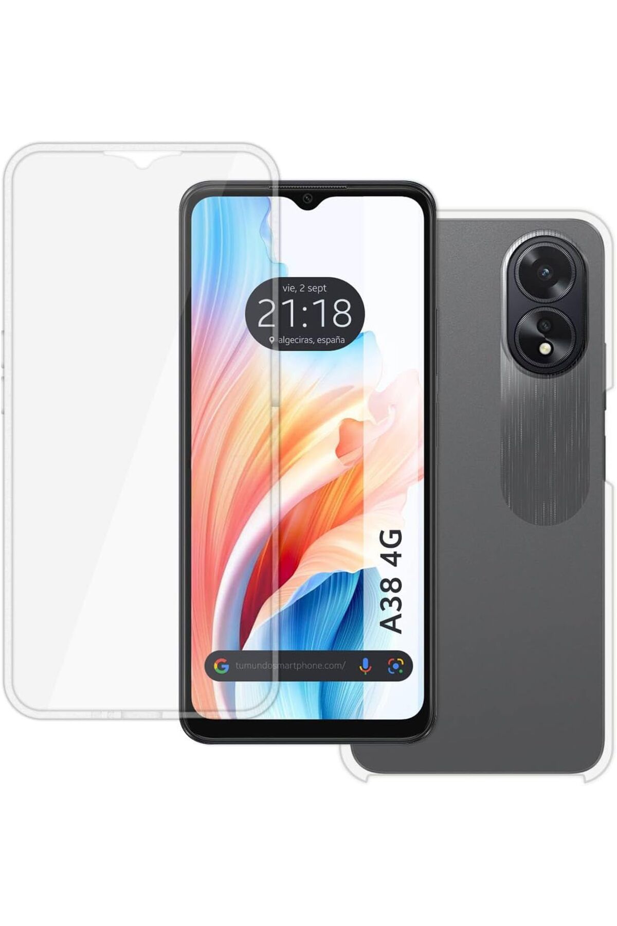 ALC MOBILE-360 case compatible with Oppo A38 4G - V2 Transparent front and back 3
