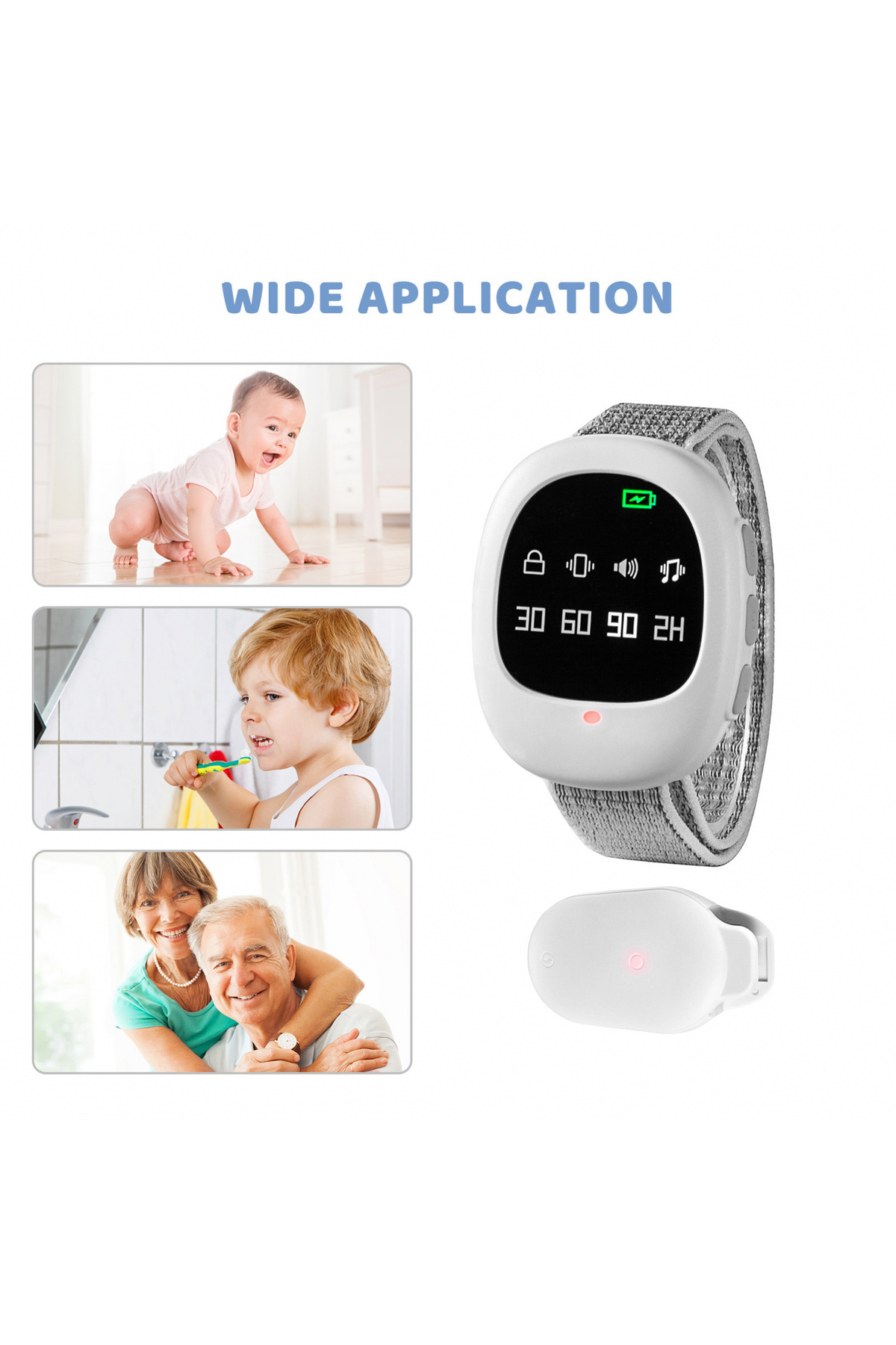 CLAUSTEEL-Wetness Alarm, 4 Modes, Vibration, Timer, Rechargeable, Potty Training Sensor 5