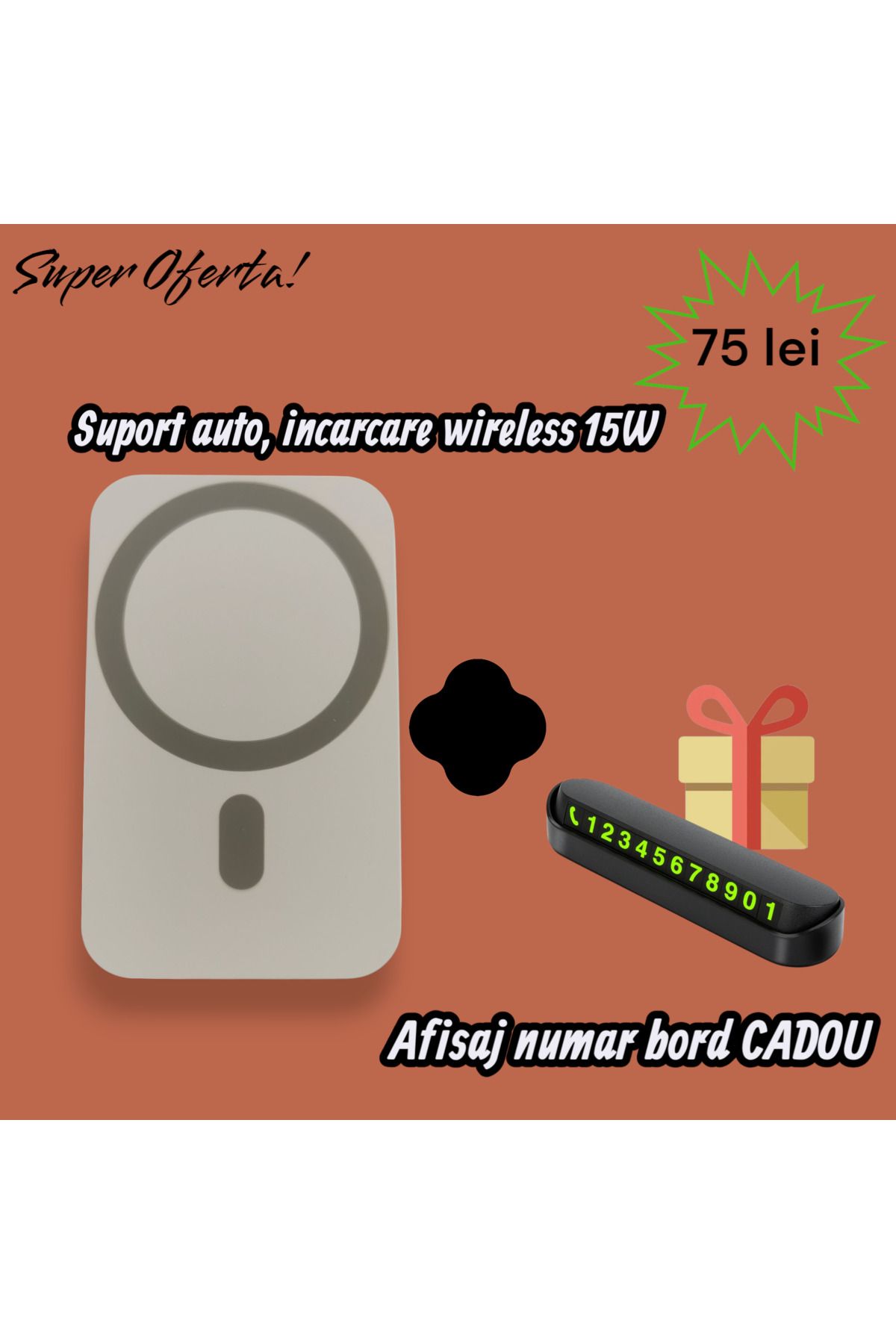 Gtech-Auto Mount G-Tech Wireless Charging 15W Qi, Fast Charging, Plus FREE phone number display 1