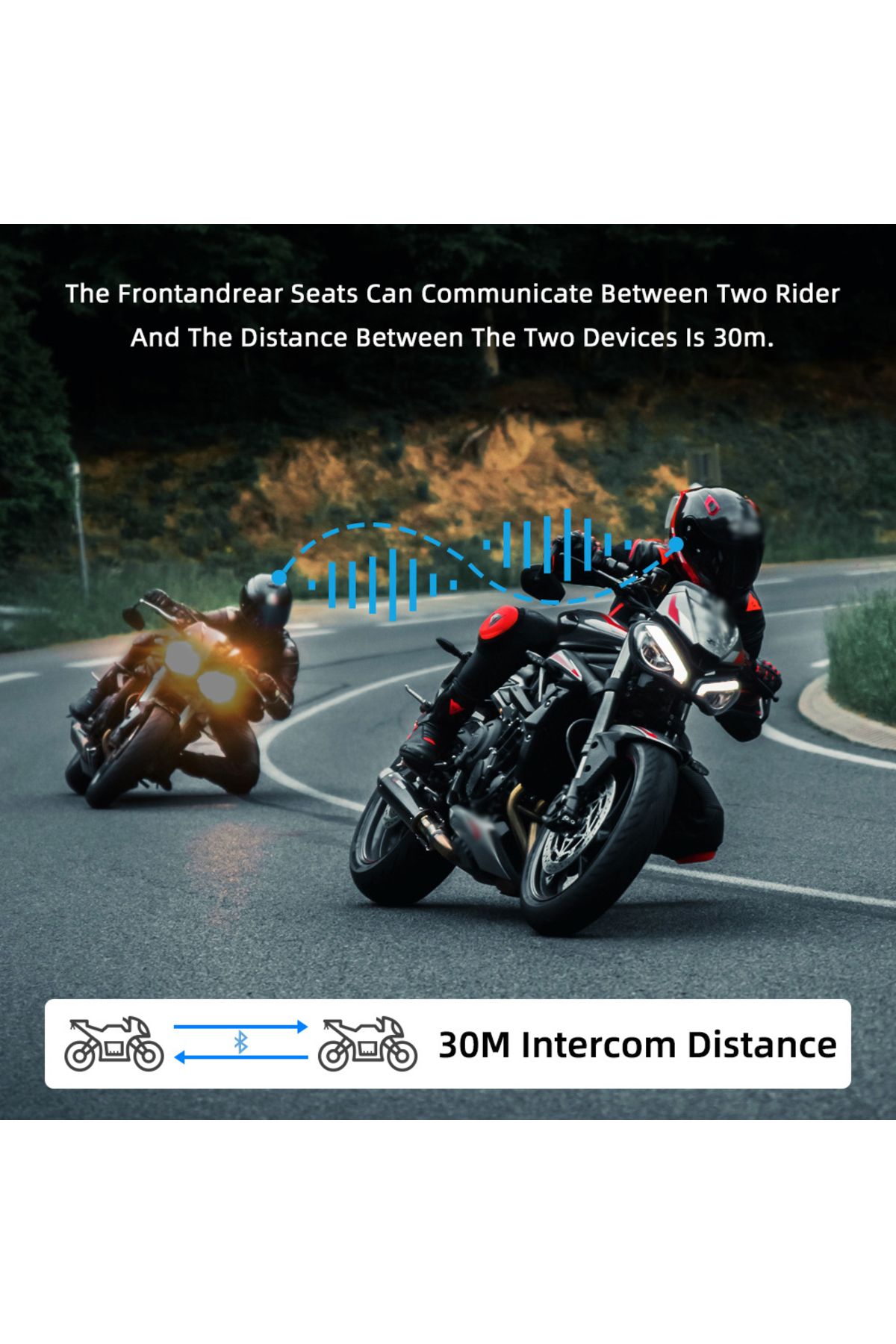 CLAUSTEEL--Wayxin T2 Intercom, BT 5.0, 2 Riders, Noise Cancel, 15h, Half Helmet, Single Pack 7