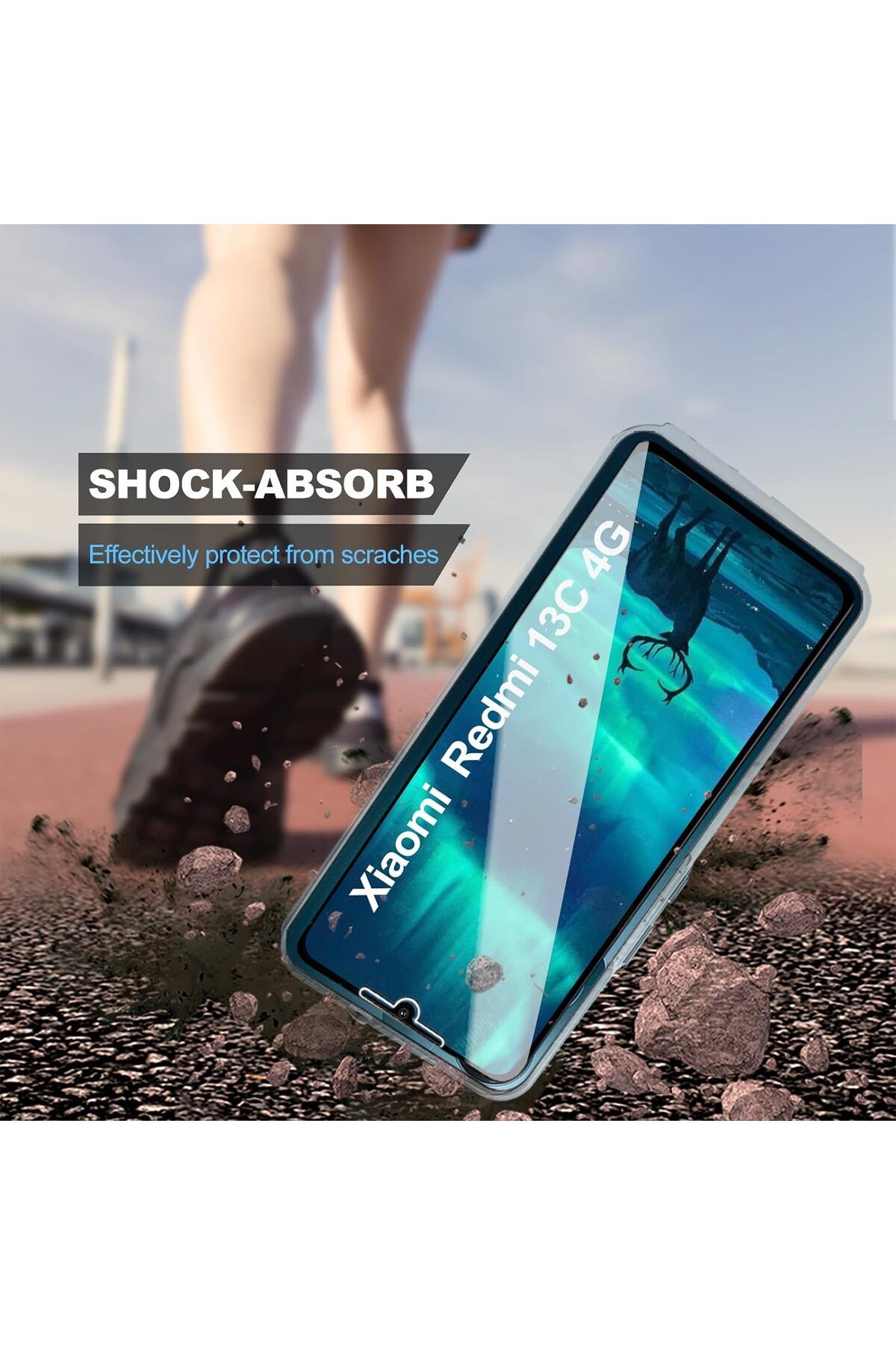 ALC MOBILE-360 case compatible with Xiaomi Redmi 13C - V2 Transparent front and back 5