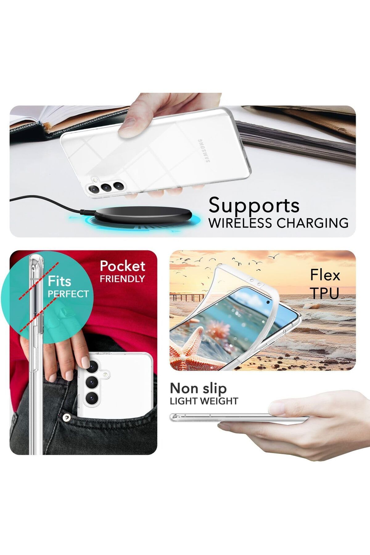 ALC MOBILE-360 Case, compatible with Samsung Galaxy S24 Plus, V2 Transparent front+back 5