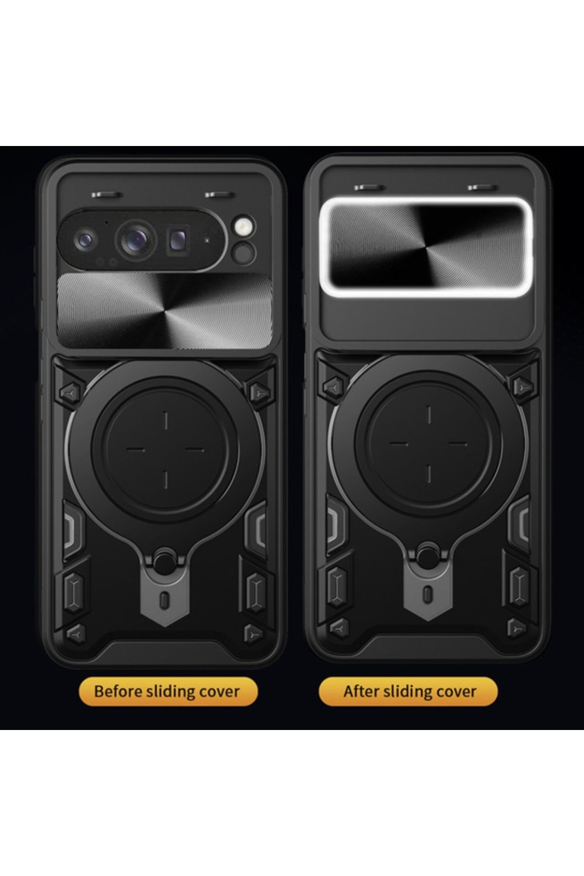 SKYDDAR INNOVATION-Husă pentru Google Pixel 9 Pro XL, CamGuard Pro, inel magnetic, protecție cameră, set autocolante, auriu roz 4