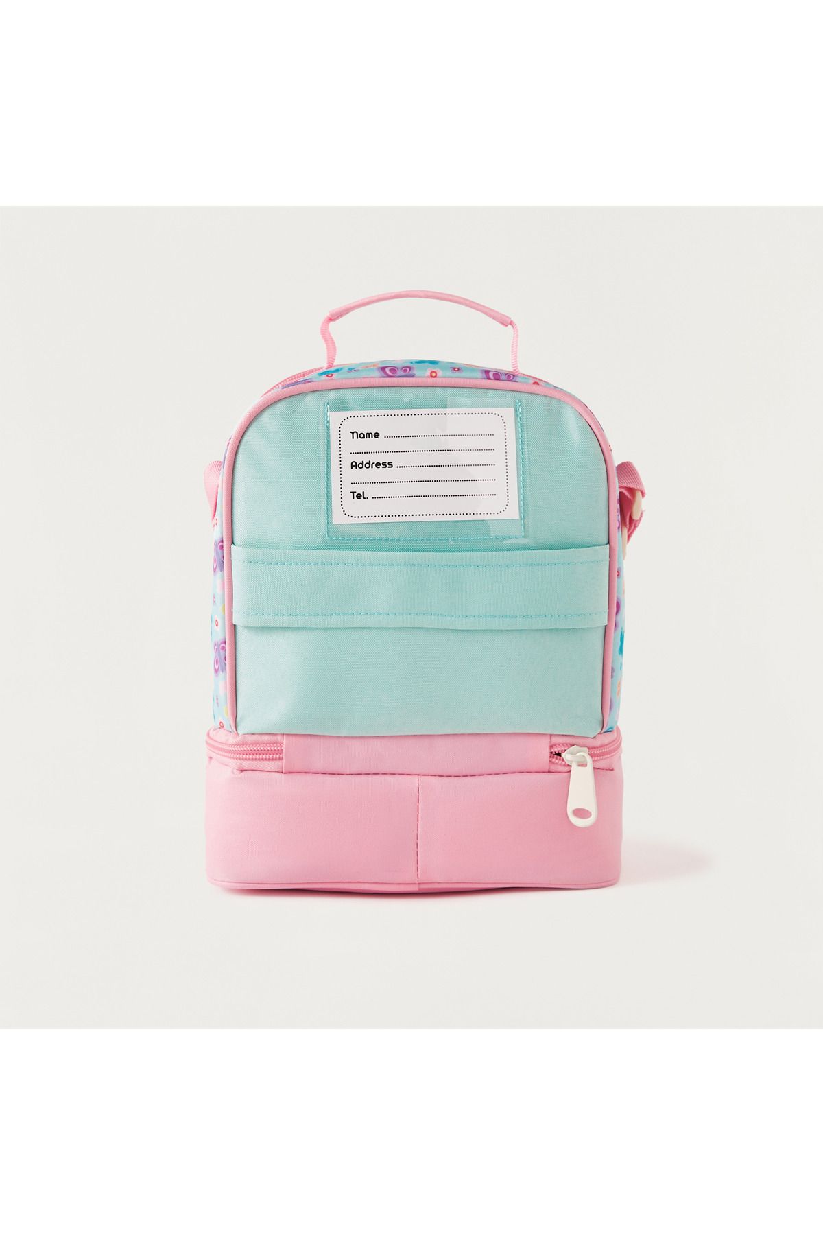 MUST-Butterfly Print Lunch Bag with Adjustable Strap and Zip Closure 4