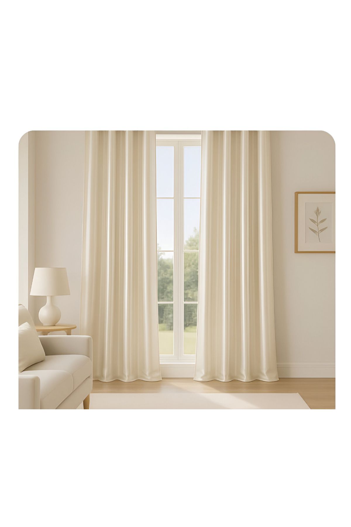 Mini Baby-Curtain Satin Cream Sunscreen - Width between 100 and 150cm (Custom Size Made) 1