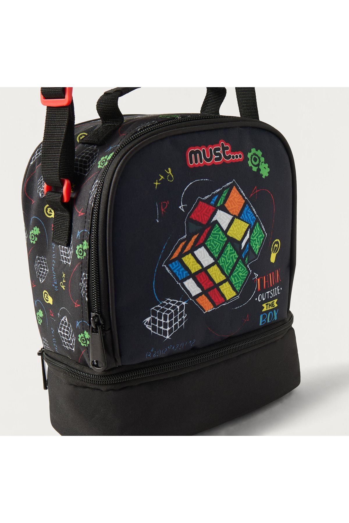 MUST-Graphic Print Lunch Bag with Adjustable Strap and Zip Closure 3