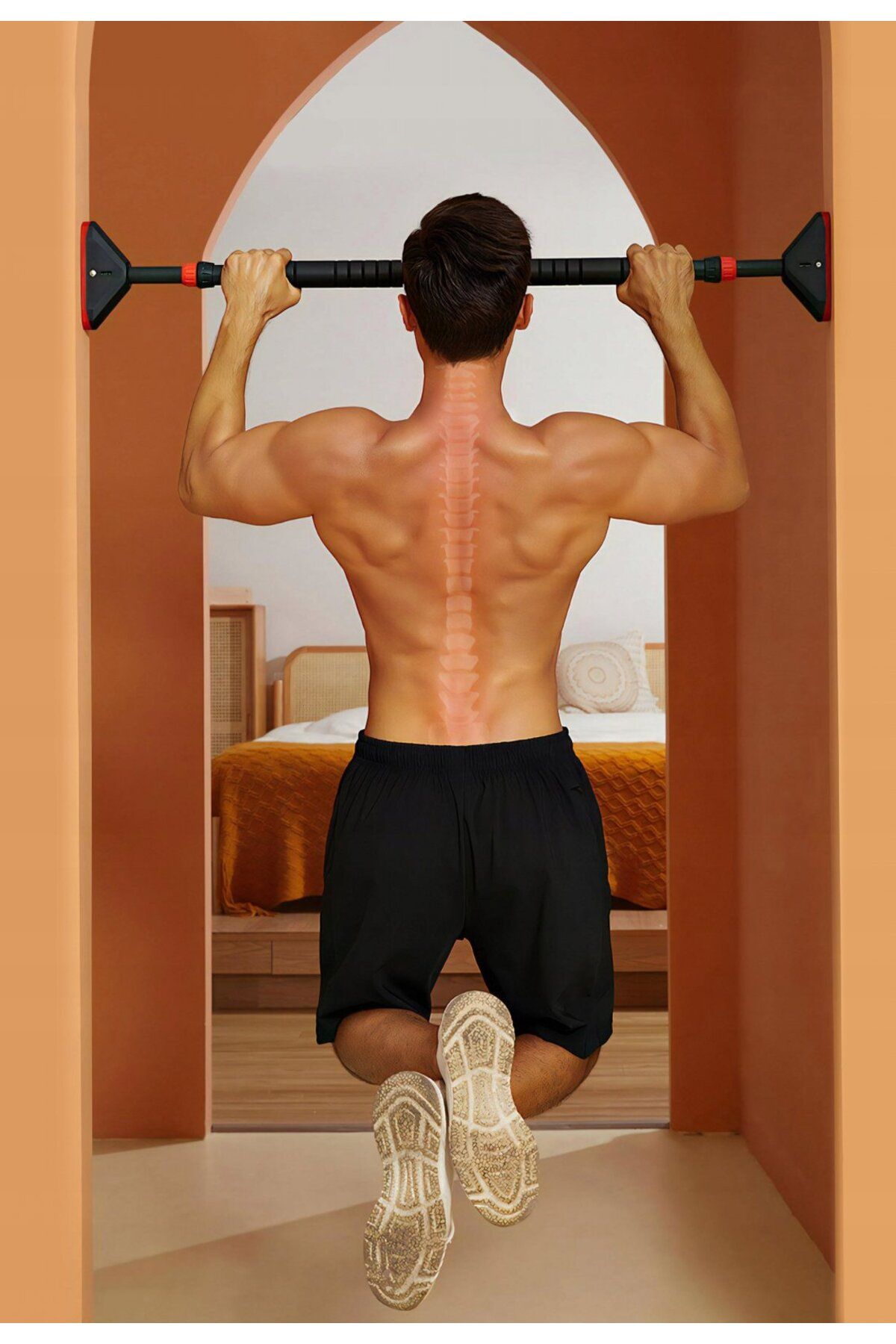NewEvo-pull-up bar, Wall mounted, Maximum weight 180 kg, Non-slip end pieces, high load capacity 7
