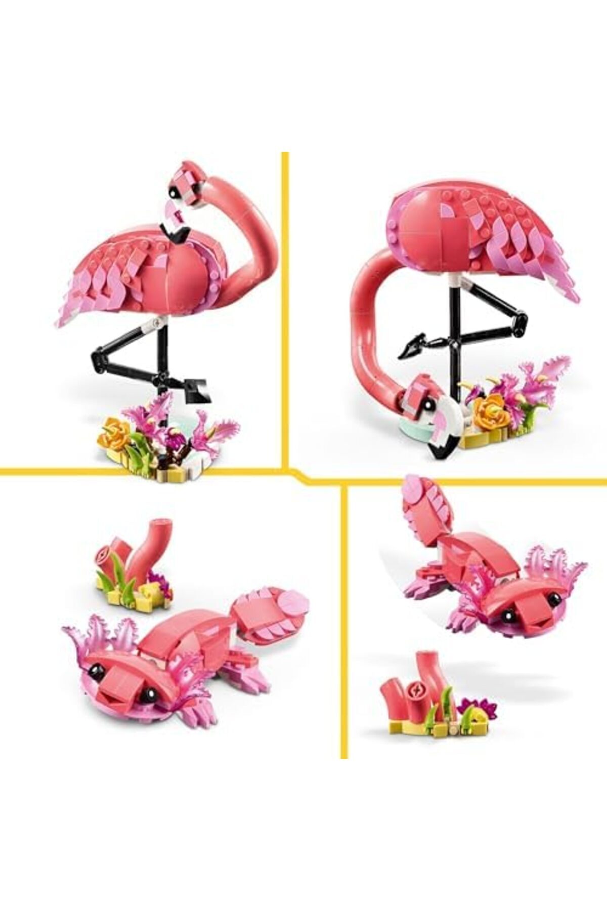 LEGO-LEGO Creator 3in1 Wild Animals: Pink Flamingo Toy - Transforms into a Cockatoo Parrot Figure or Axol 6