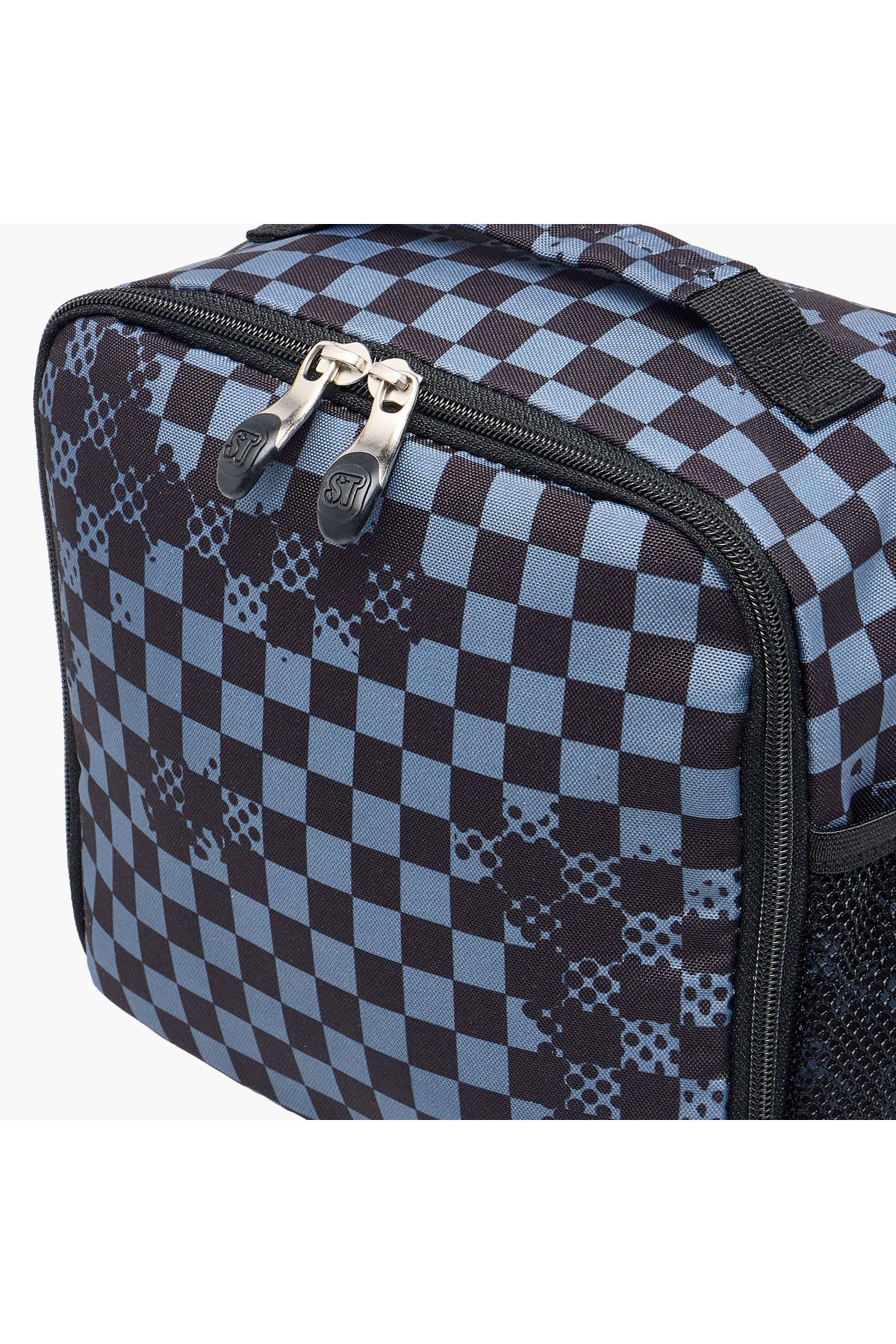 ST Right-St.Right Chessboard Print Lunch Bag with Adjustable Strap and Zip Closure 4