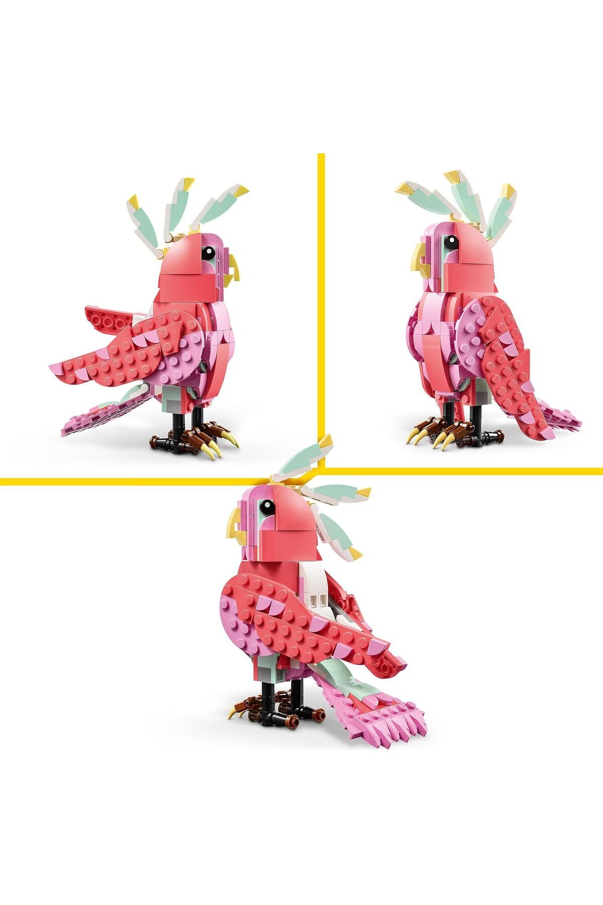 LEGO-LEGO Creator 3in1 Wild Animals: Pink Flamingo Toy - Transforms into a Cockatoo Parrot Figure or Axol 7