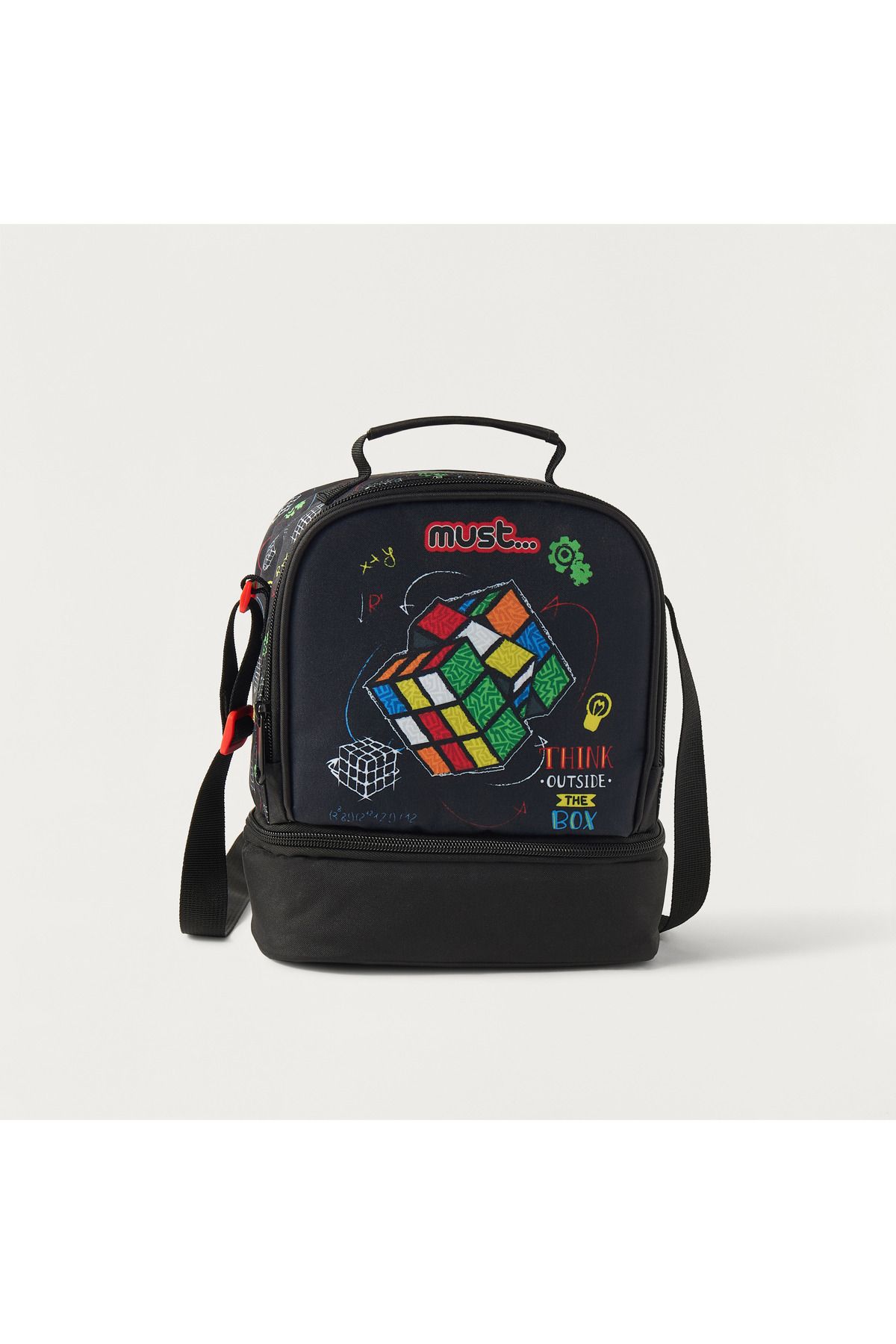 MUST-Graphic Print Lunch Bag with Adjustable Strap and Zip Closure 1