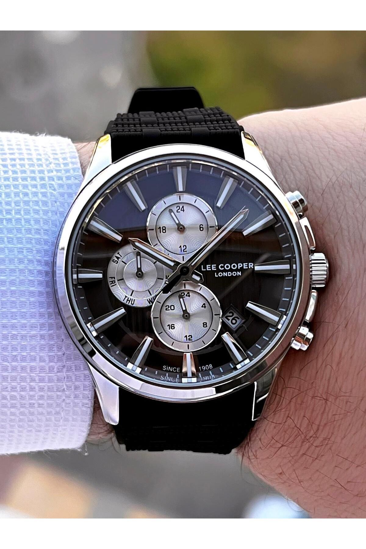 Lee Cooper-Silicone Cord Inner Functions Active 5 Atm Water Resistant Men's Wristwatch Elc.08183.361 3