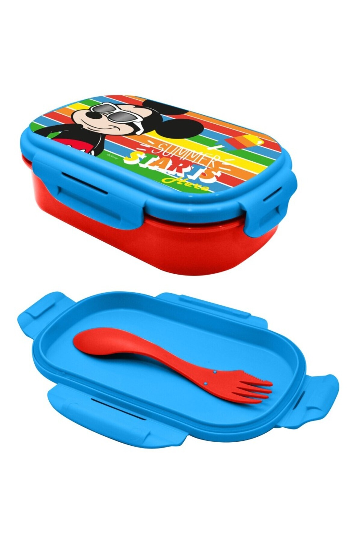 Mickey Mouse-Sandwich box with cutlery, BPA-free, multicolor, 21x14x6 cm, Mickey Mouse, Disney 1