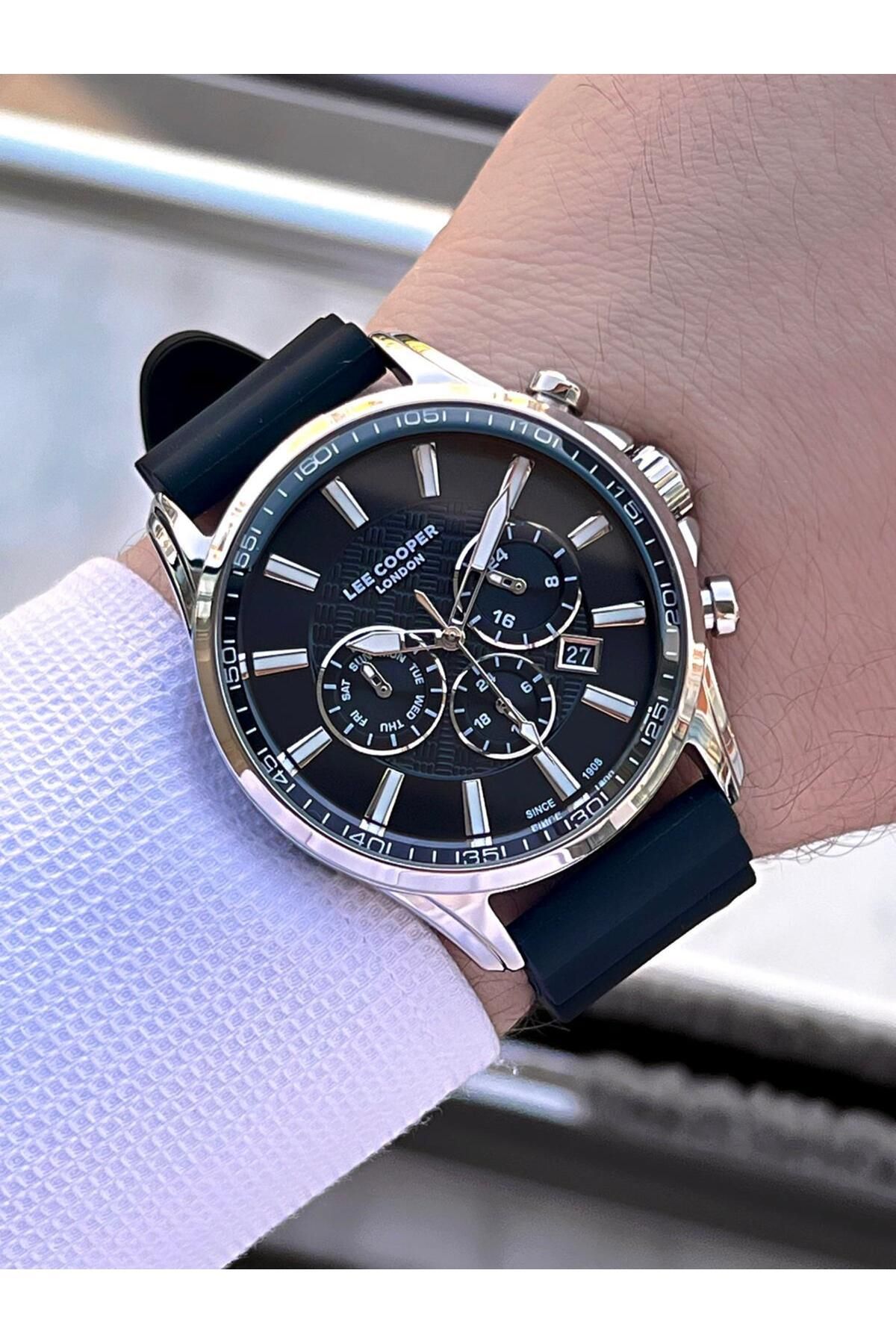 Lee Cooper-Silicone Cord Inner Functions Active 5 Atm Water Resistant Men's Wrist Watch Elc.08170.351 2