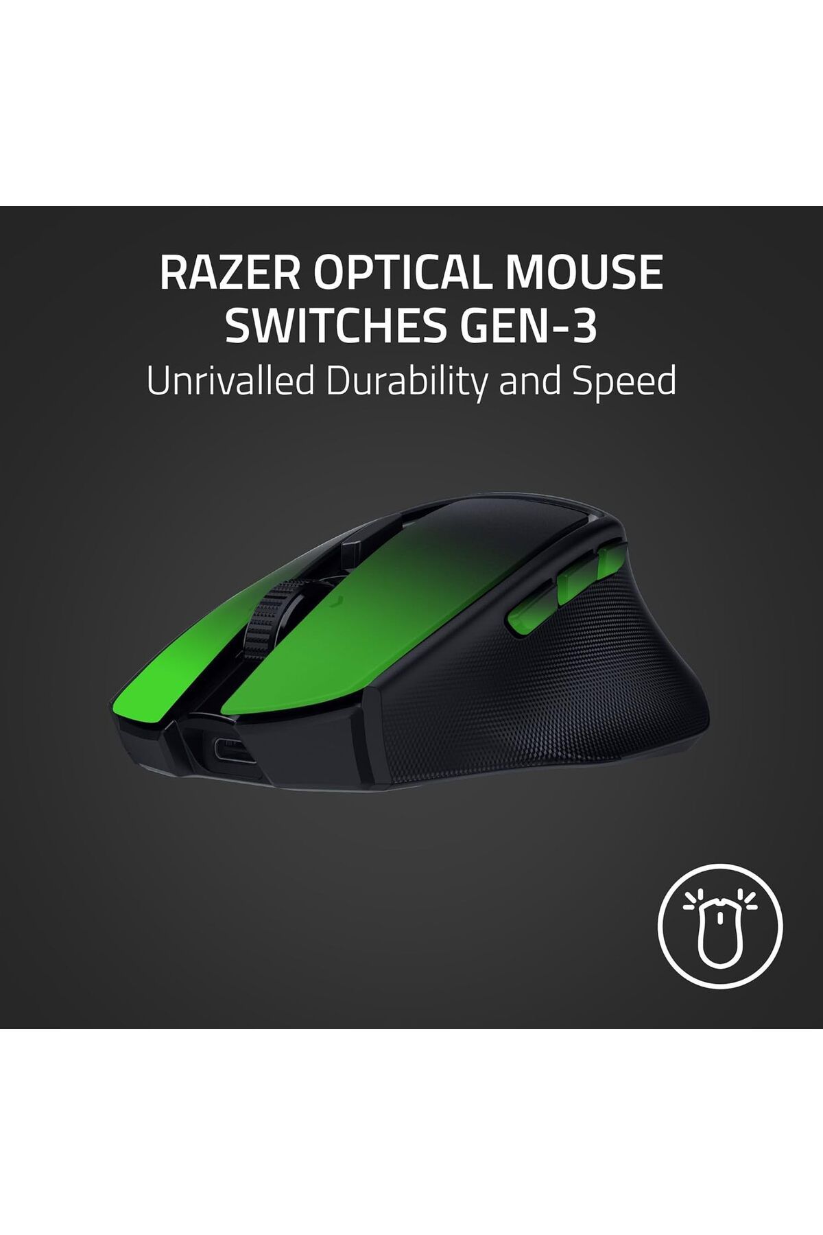 RAZER-Basilisk Mobile Portable Ergonomic Wireless Gaming Mouse: 10 Programmable Controls HyperScroll 4
