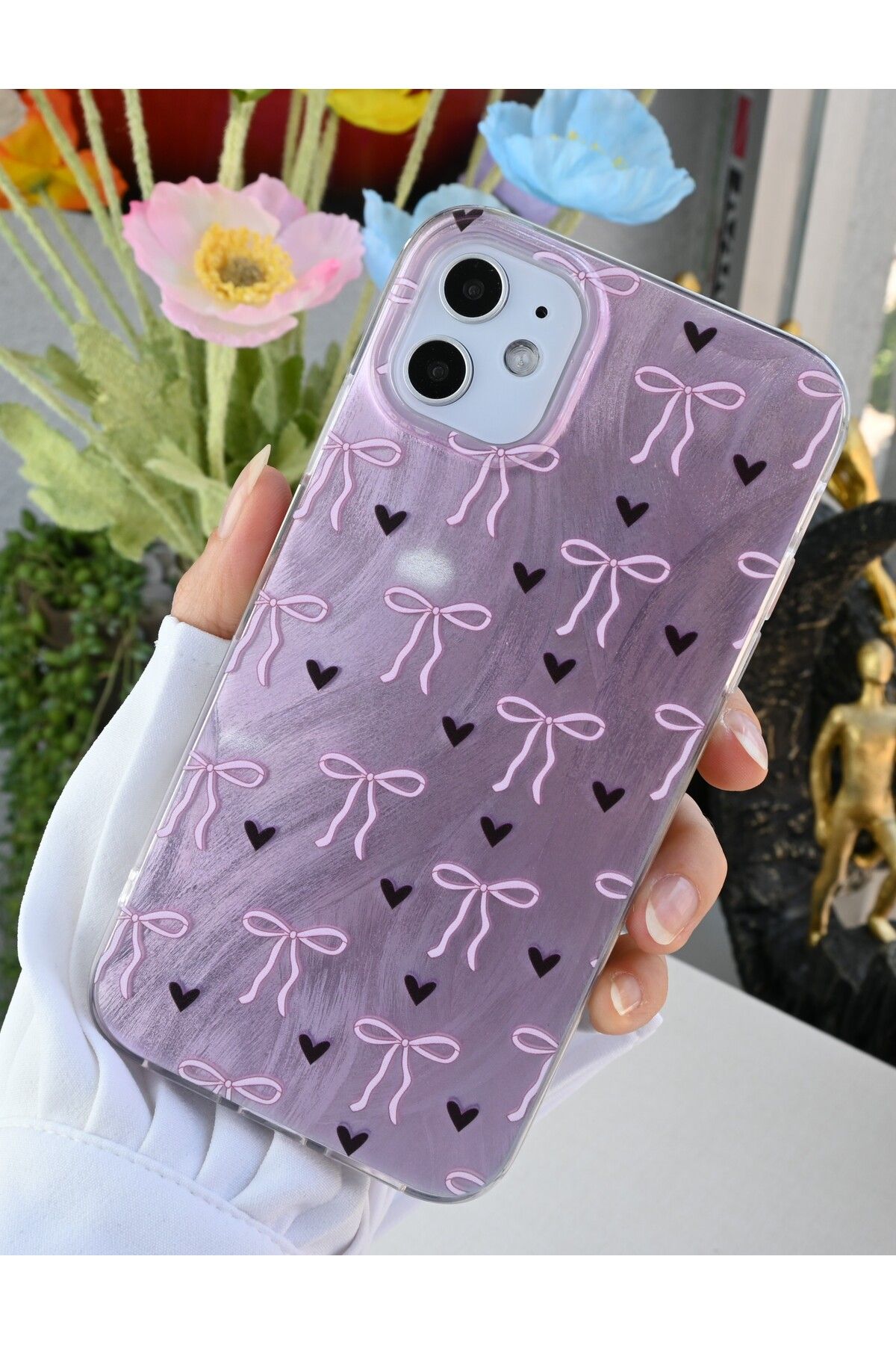 Go Aksesuar-iPhone 11 Compatible Shine Bow Color Gradient Glossy Silicone Protected Case 4