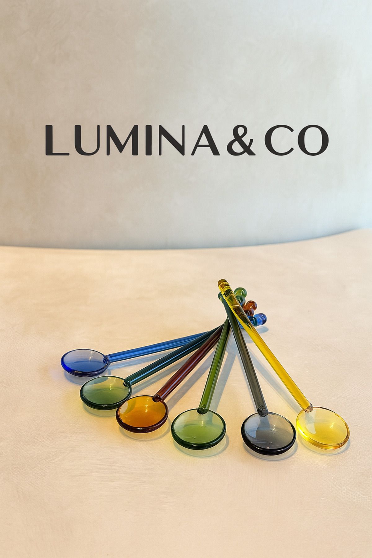 LUMİNA-Set of 6 Colorful Glass Mixing Spoon – Elegance and Functionality in One! 4