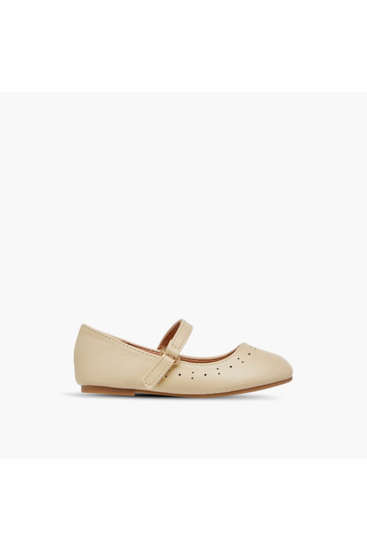 Flora Bella by Shoexpress-Cutout Detail Ballerina Shoes with Hook and Loop Closure 3
