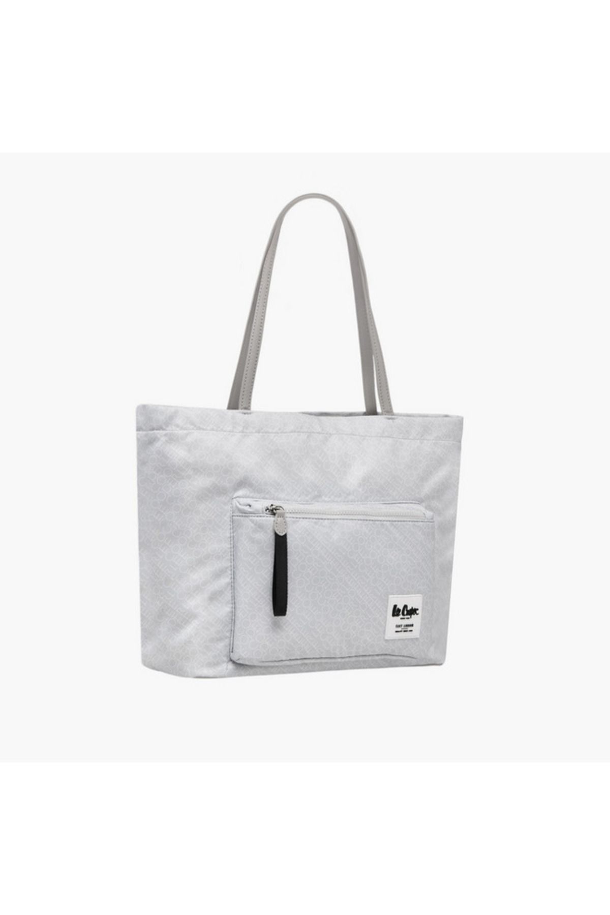 Lee Cooper-Monogram Print Tote Bag with Double Handle and Zip Closure 3
