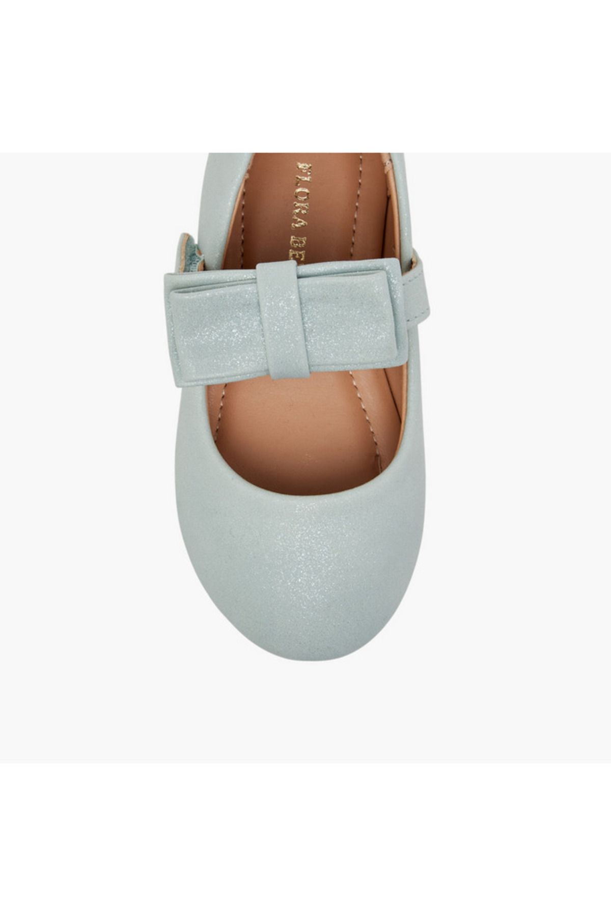 Flora Bella by Shoexpress-Bow Accent Ballerina Shoes with Hook and Loop Closure 4