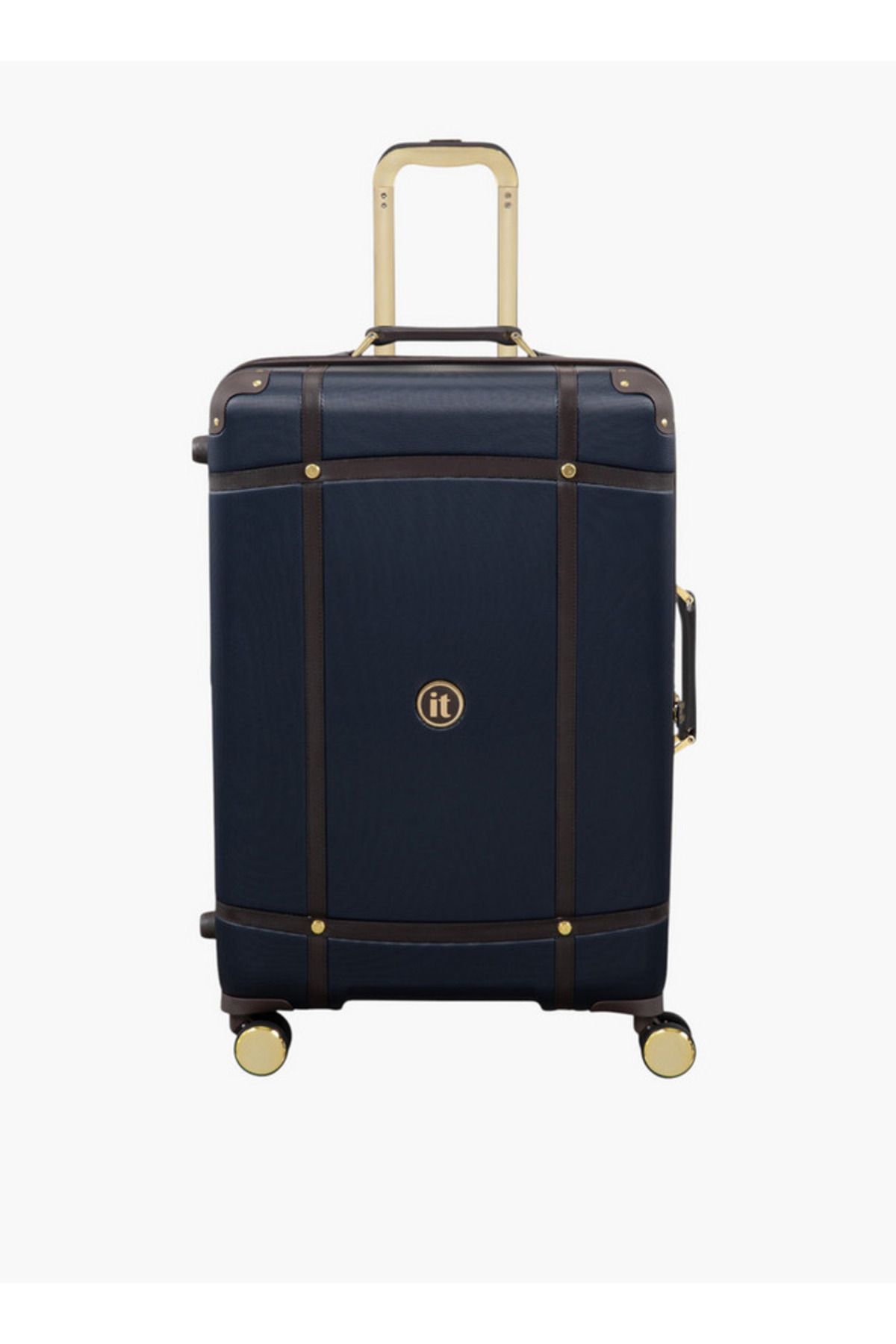 IT-Men Solid Hardcase Trolley Bag with Retractable Handle and Zip Closure - 24 Inches Check-In Bag 2