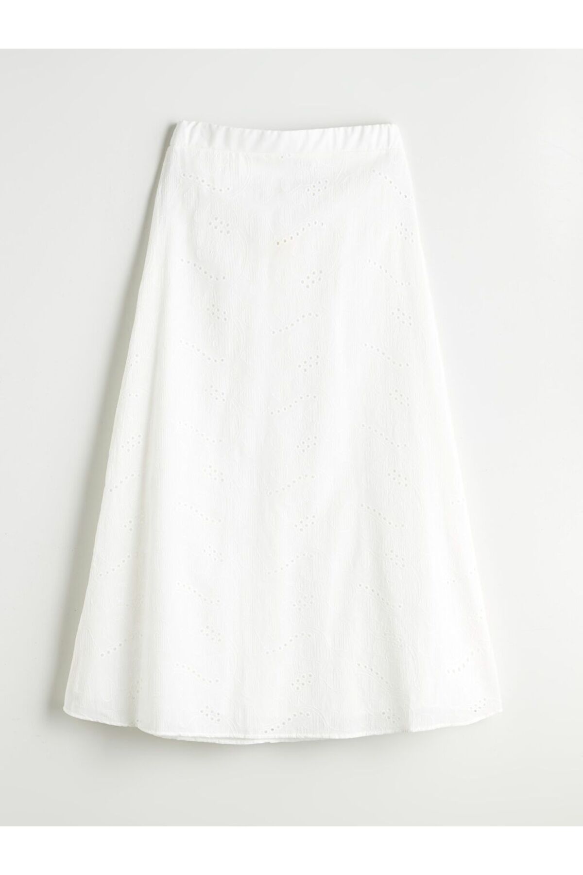 LC Waikiki-Lcwaikiki Classic A-Line Skirt with Elastic Waist and Openwork 5
