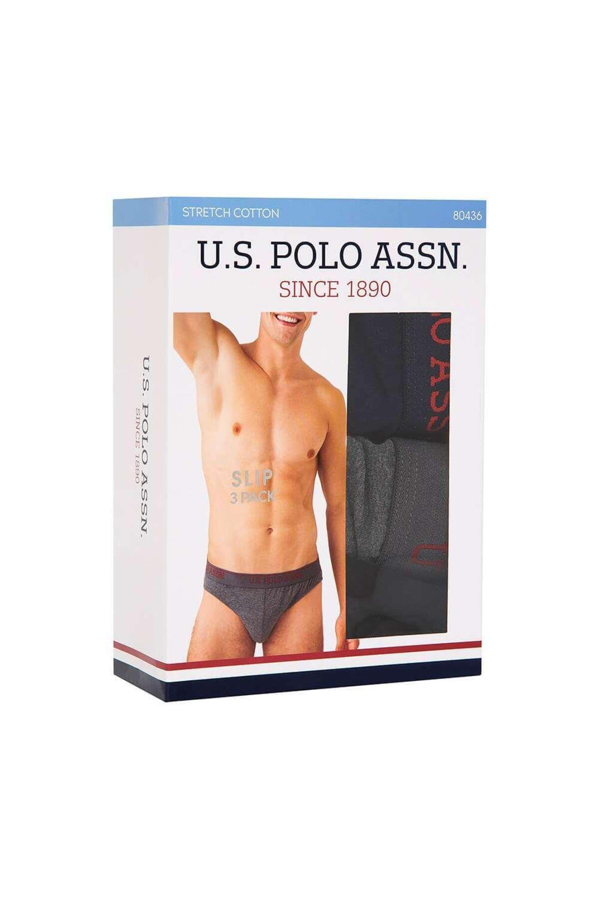 U.S. Polo Assn. Erkek Siyah Antrasit Lacivert 3'lü Slip görsel 2