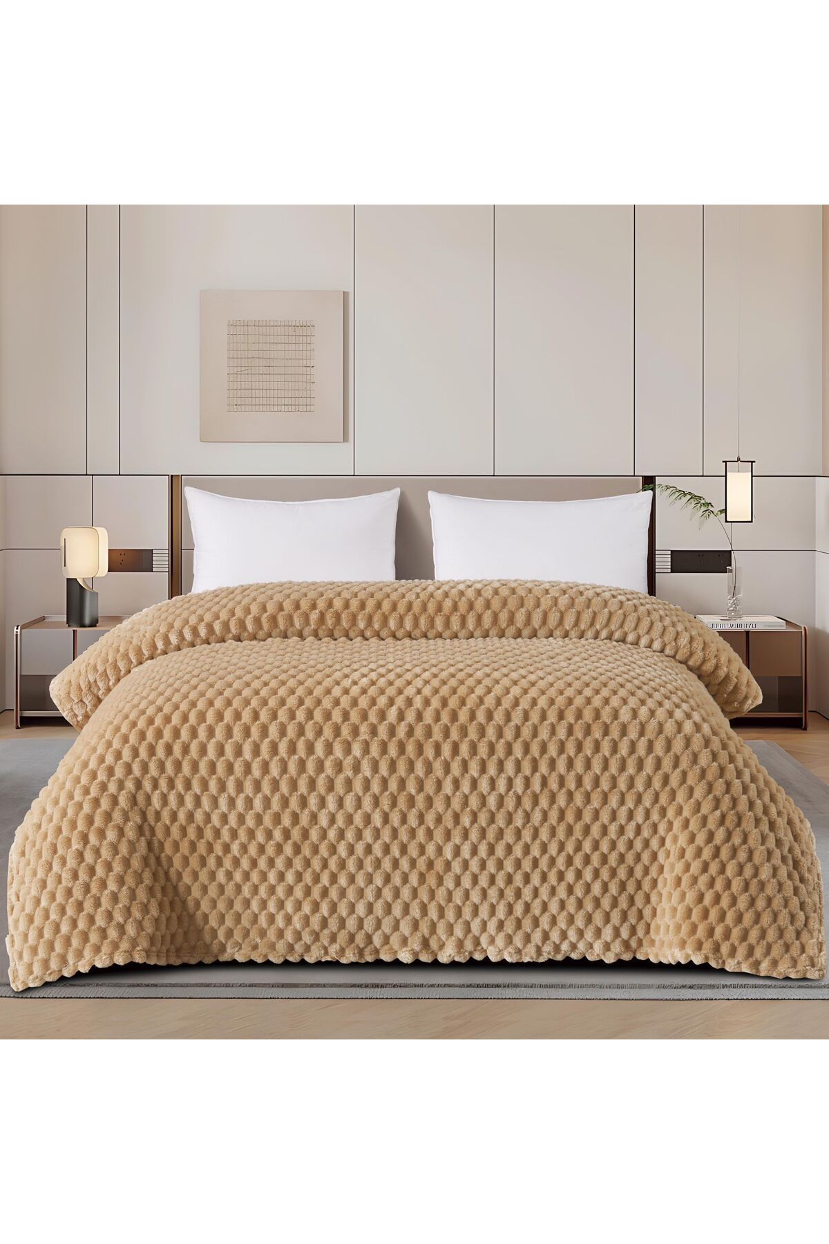 MİNG Lİ-A soft, new, elegant double blanket with a soft texture, weighing 1500 g, size 220*240 cm 1