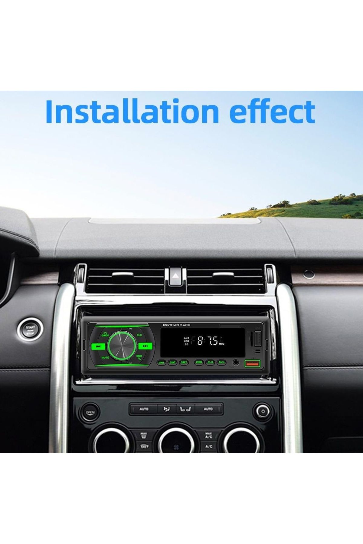 divendi-ro-Car Radio MP3 Player, with Bluetooth, 7 Color Display, 1Din, Remote Control, Black 3