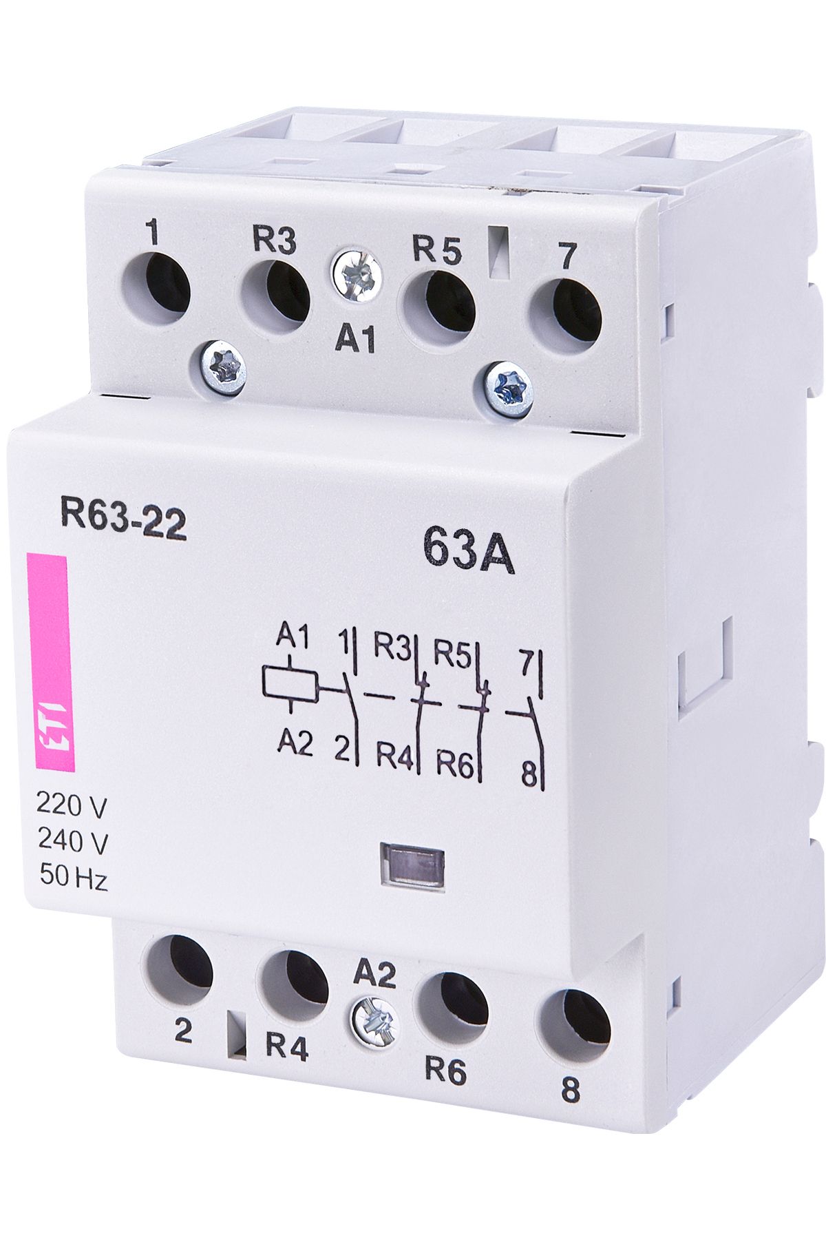 Eti-Contactor modular, 63A, 2 contacte NO / 2 contacte NC, tensiune bobina 230V AC, 002463470, 1