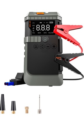 MATECHNO Şarjlı 12.000 mAh Taşınabilir Çanta Araç Akü Şarj Takviyeli Işıklı H...